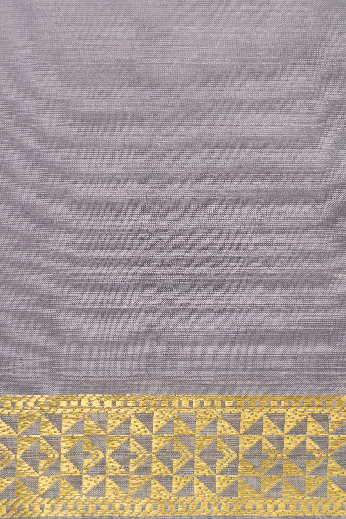 Grey South Indian Silk Cotton with Striped Pallu Saree
