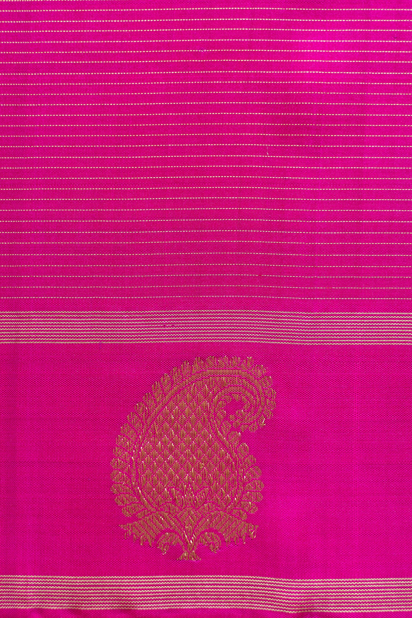 Purple All Over Small Checks with Pink Manga Motif Border Kanjivaram Silk Saree