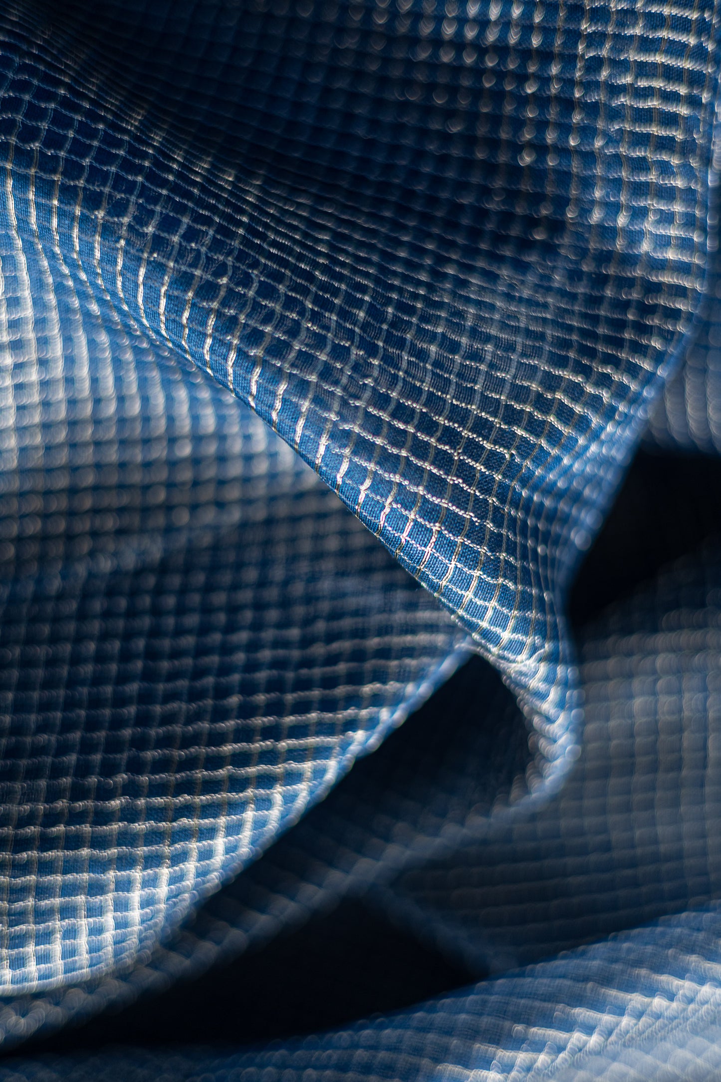 Blue Silk Cotton All Over Stripes and Checks Saree