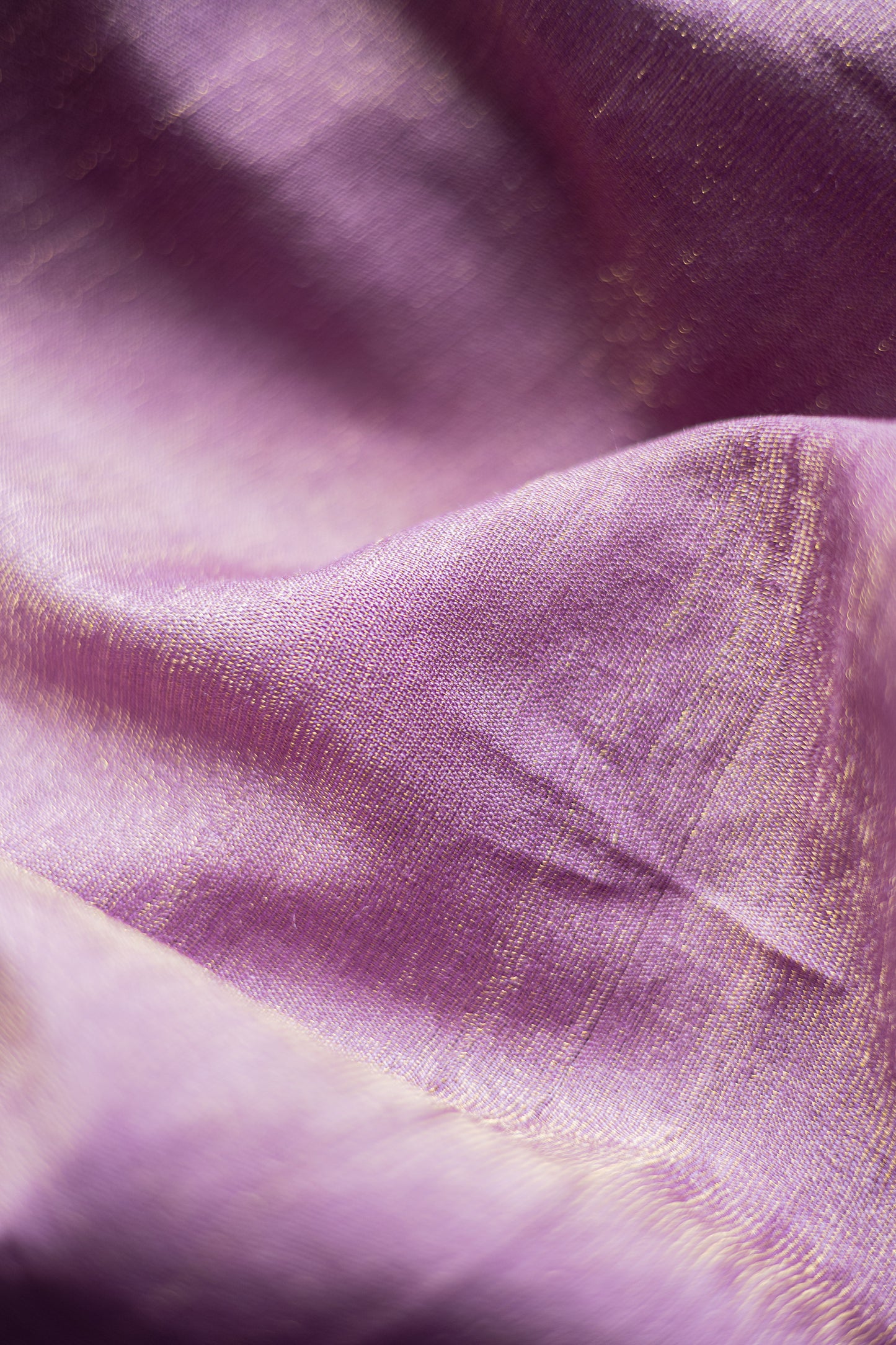 Lavender Tussar Muga Plain Body with Woven Border and Pallu Saree