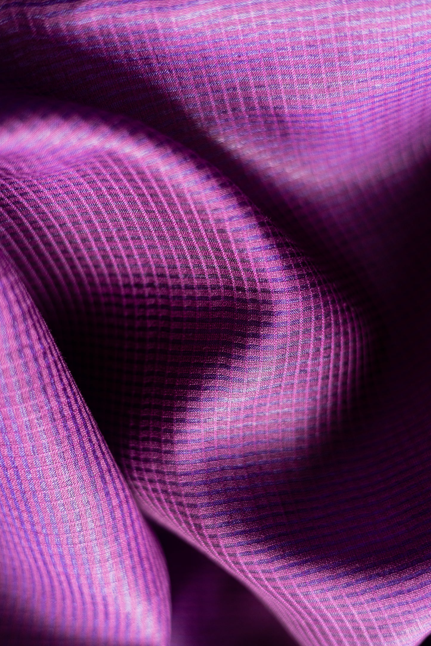 Purple Tissue Silk with All Over Stripes and Silver Pallu Saree