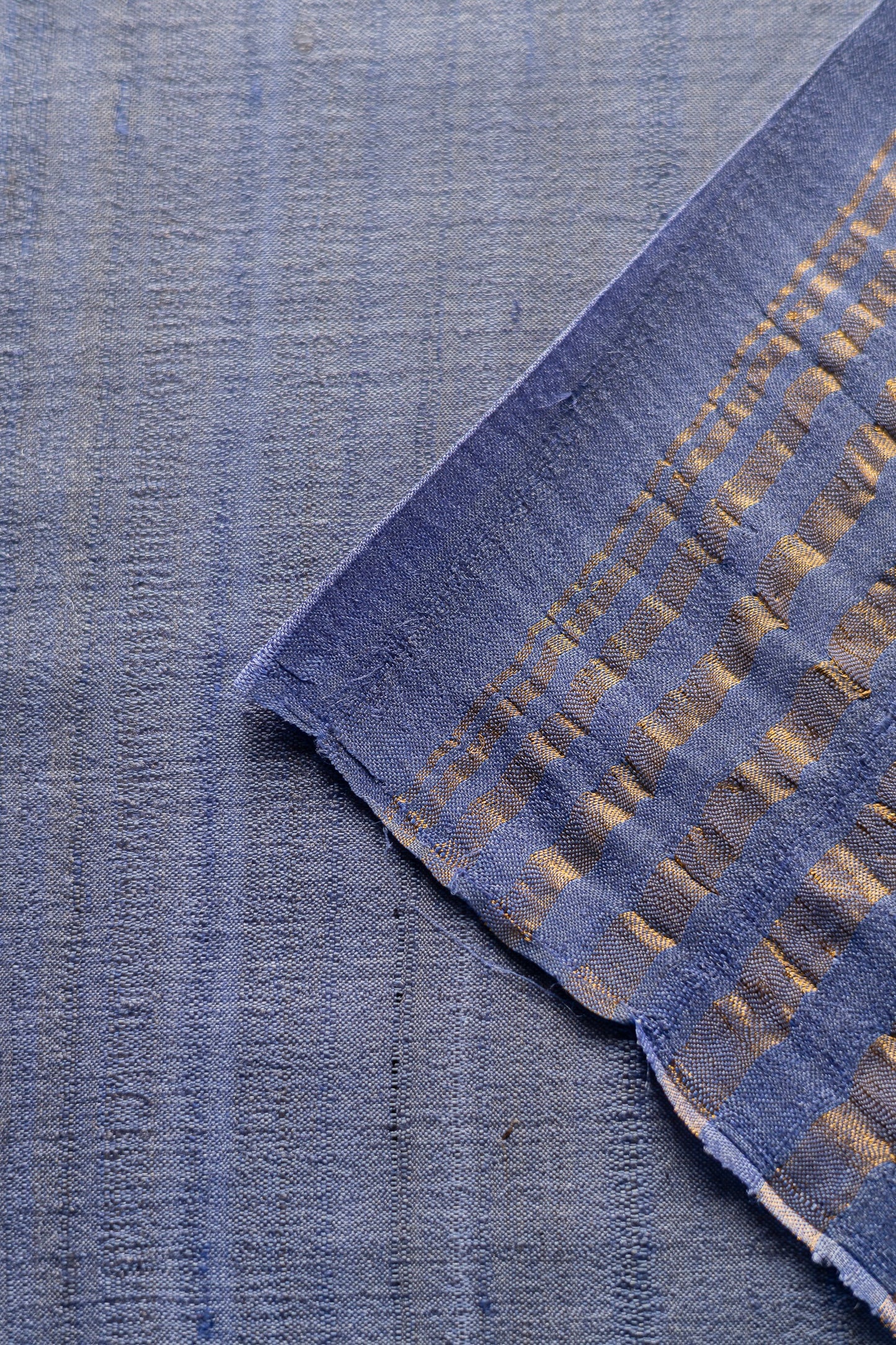 Lavender Tussar Silk with Striped and Plain Pallu Saree