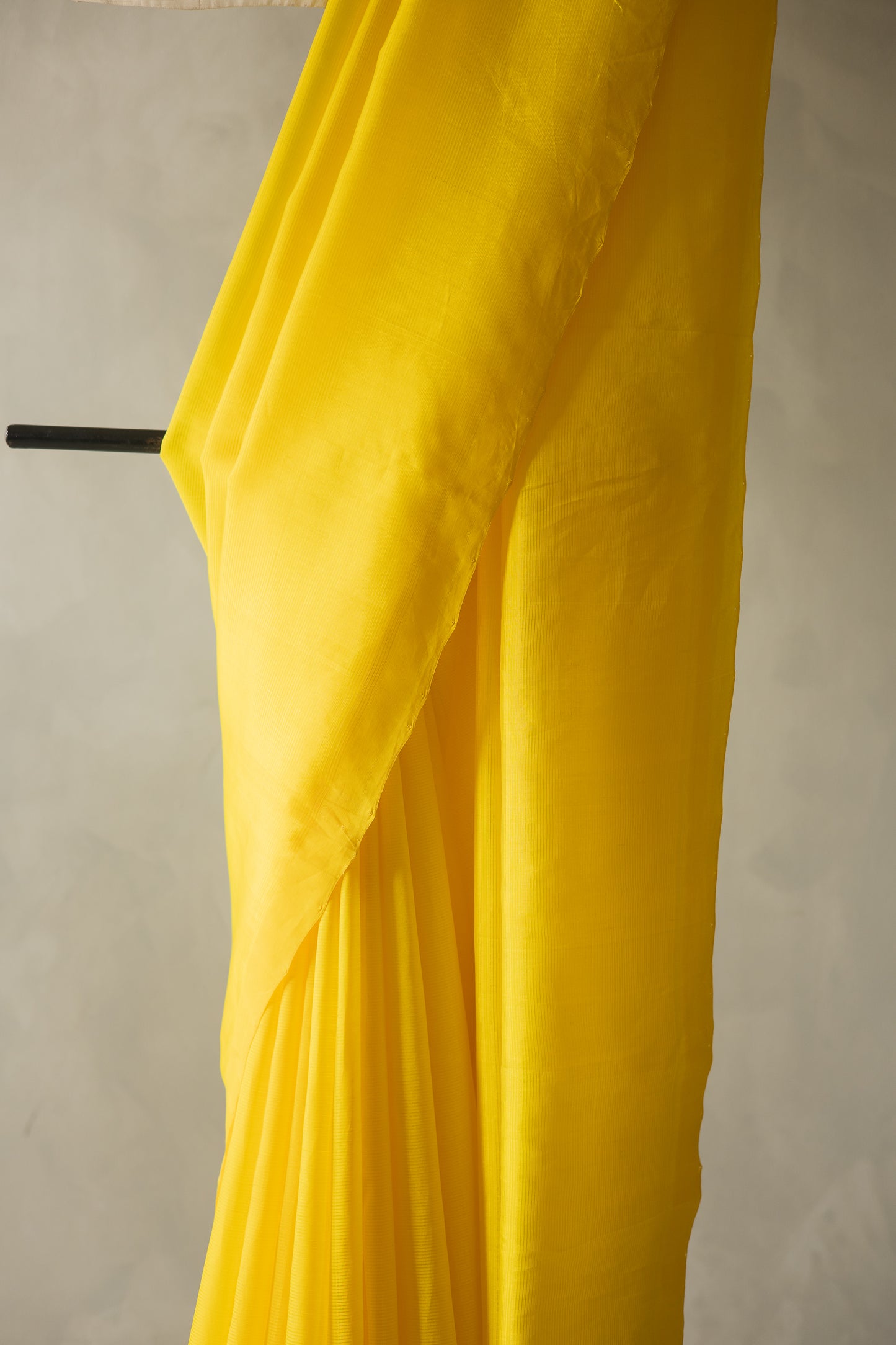 Yellow Plain Mangalagiri Silk Cotton Saree