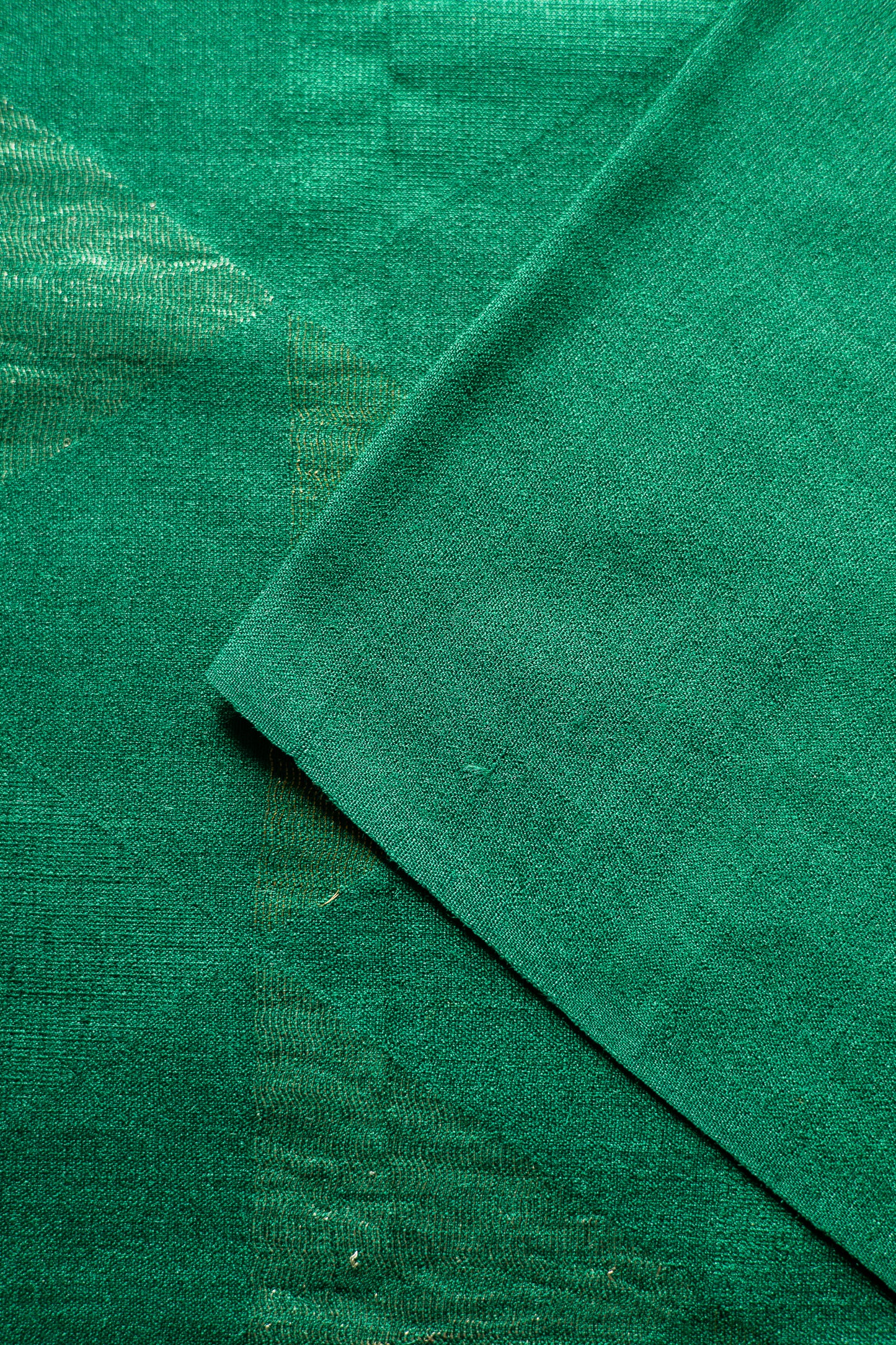 Green Tussar Silk with Geometric Pattern Pallu Saree