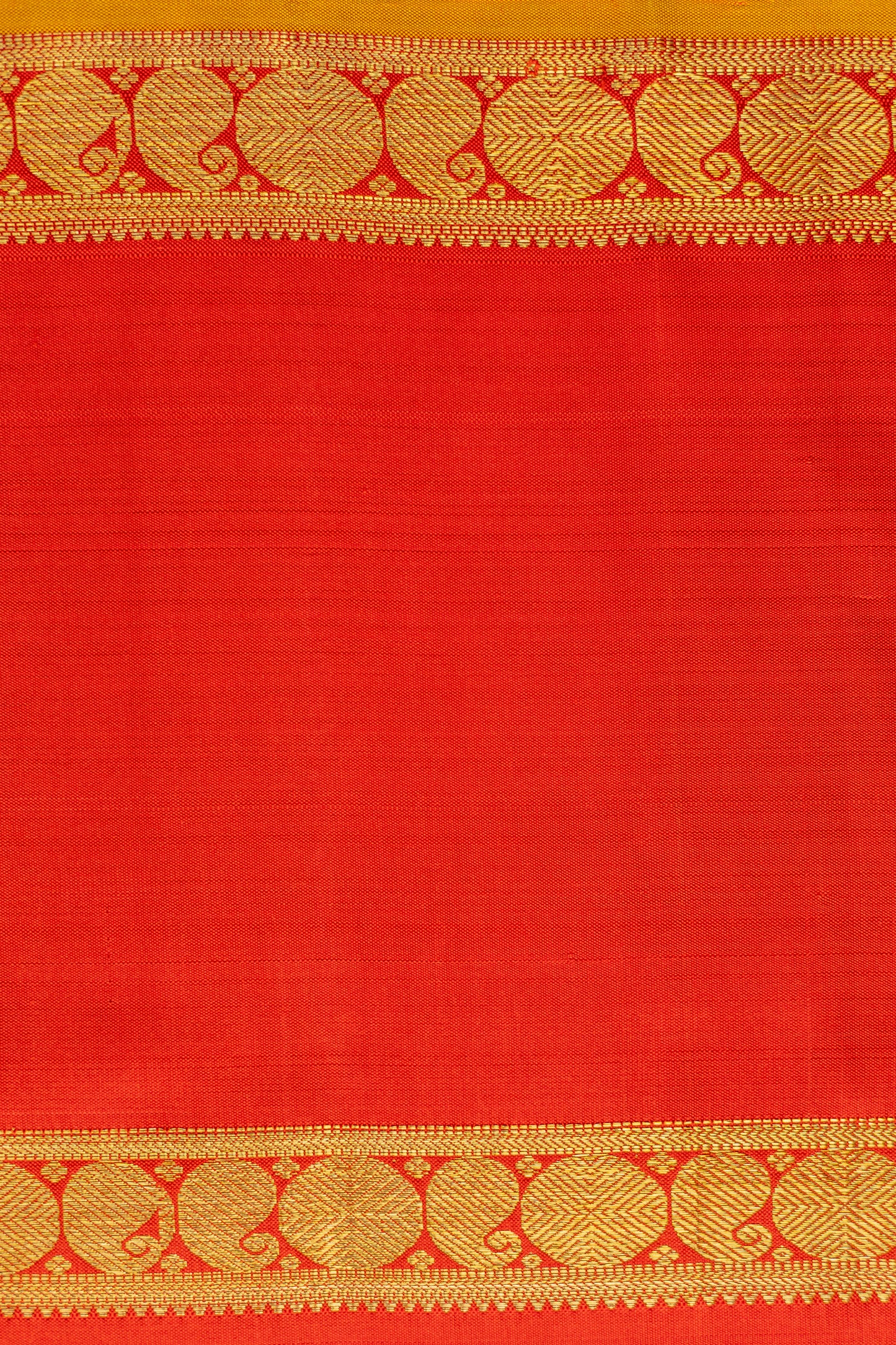 Royal Blue Kanjivaram Silk With Bright Orange Korvai Border and Pallu Saree