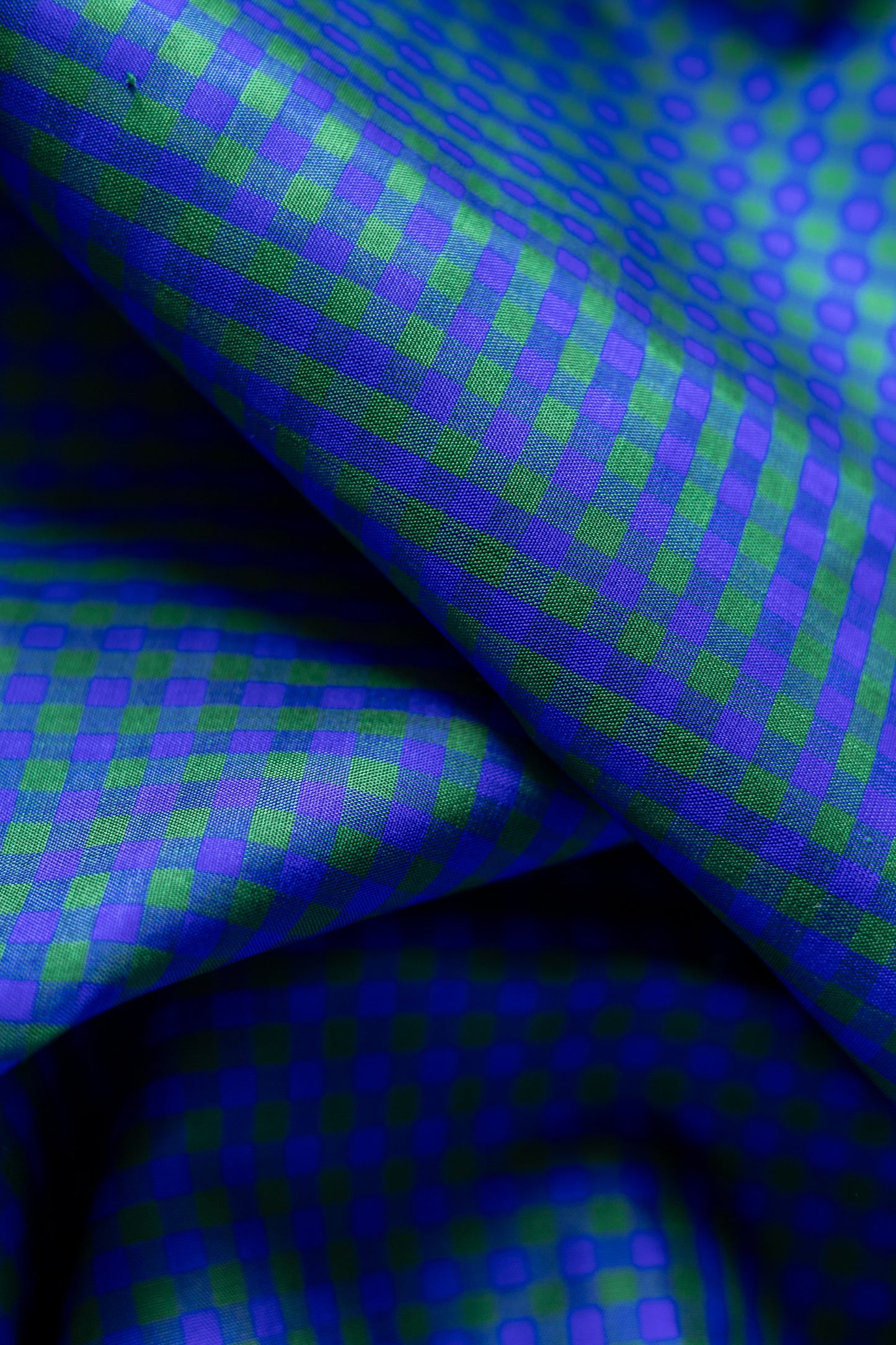 Royal Blue Kanjivaram Silk With Bright Orange Korvai Border and Pallu Saree