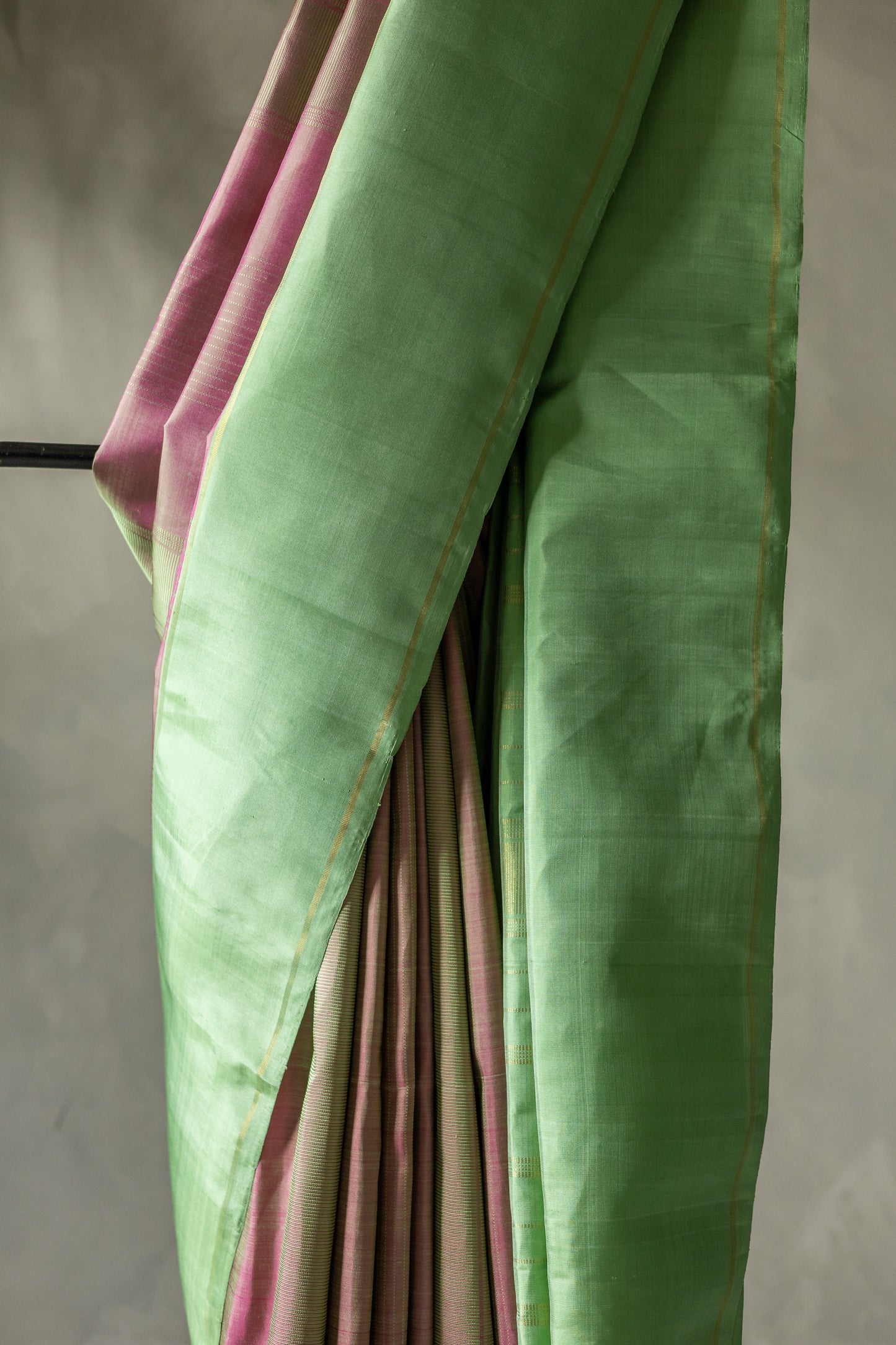 Pink Kanjivaram Silk with Sea Green Pallu Saree