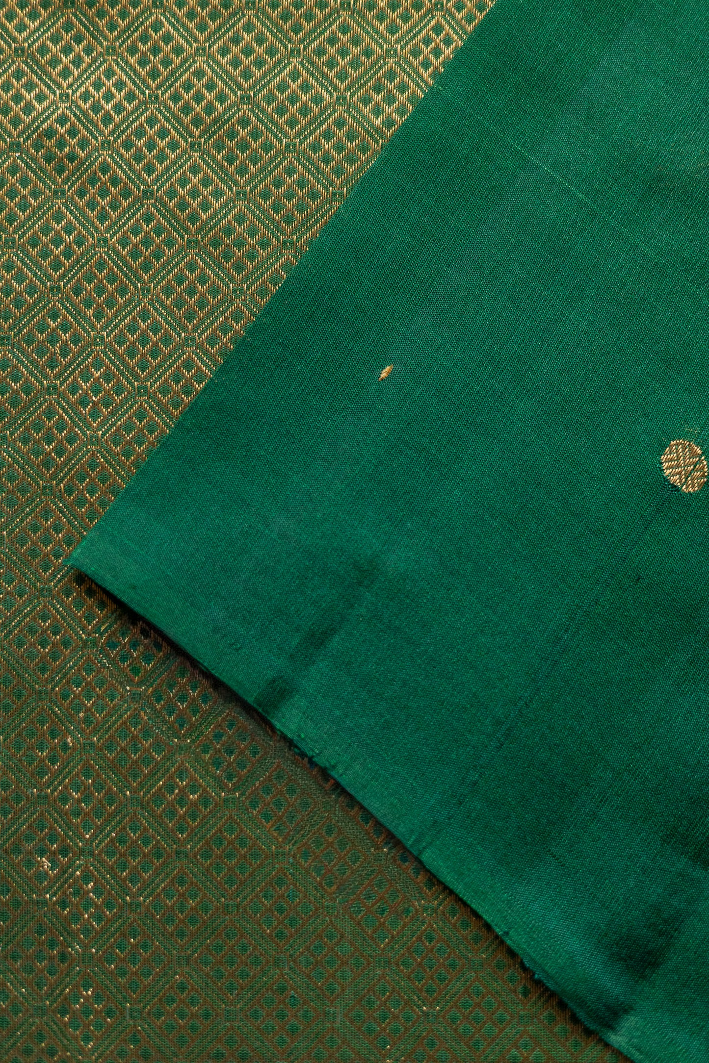 Green Komarapalayam Silk with Rudraksham Motif Saree