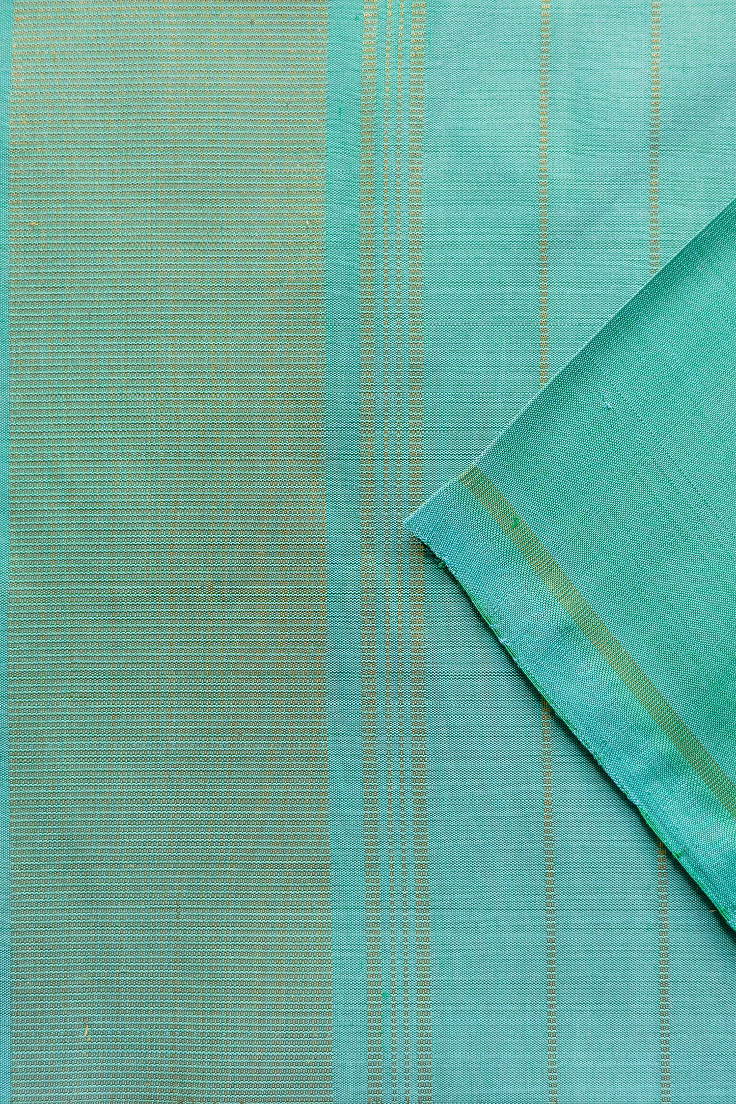 Teal Kanjivaram Silk with Intricately Woven Yazhi Motifs Saree