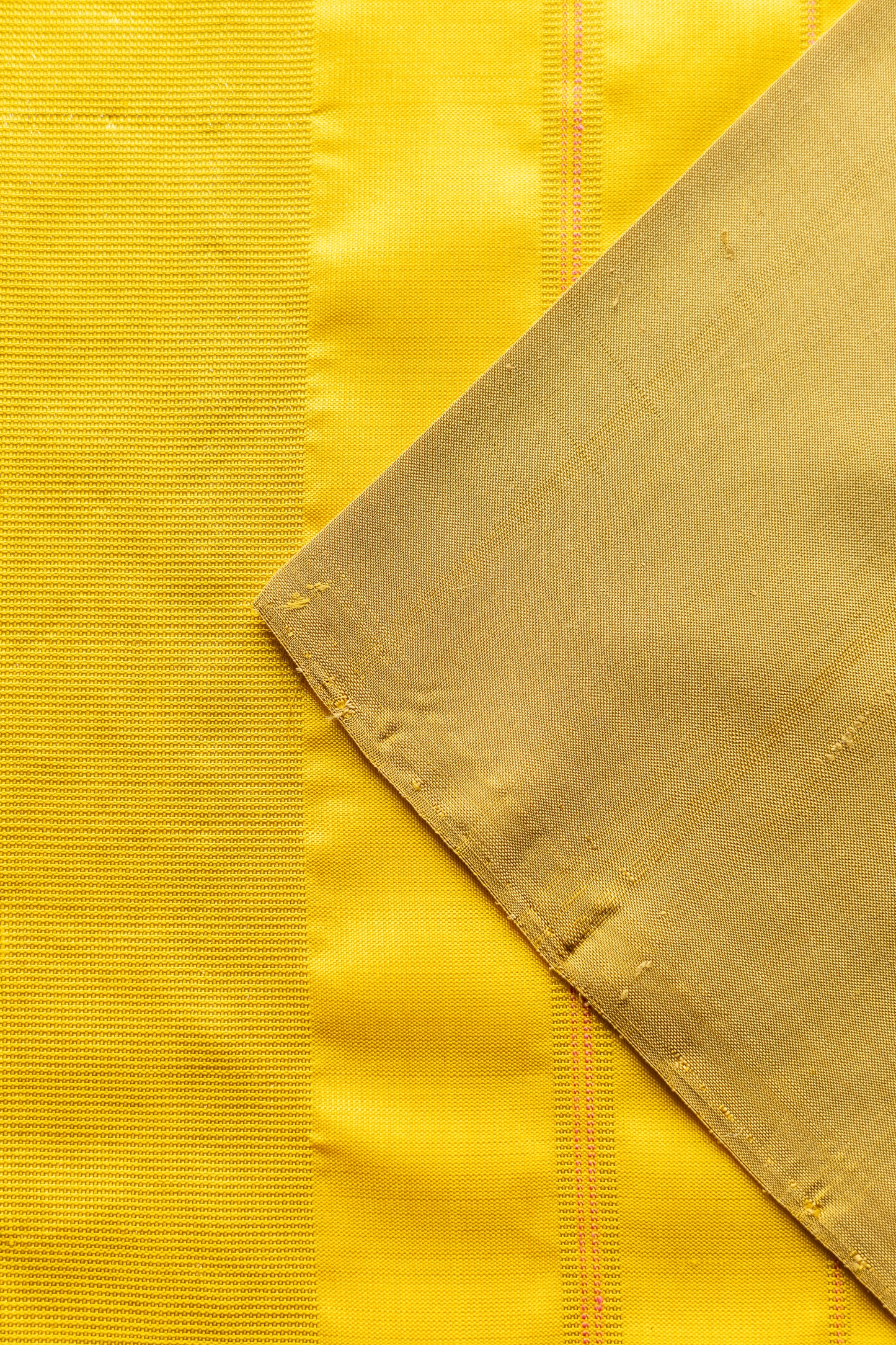 Mustard Yellow Body and Pallu Kanjivaram Silk with Pink Border Saree