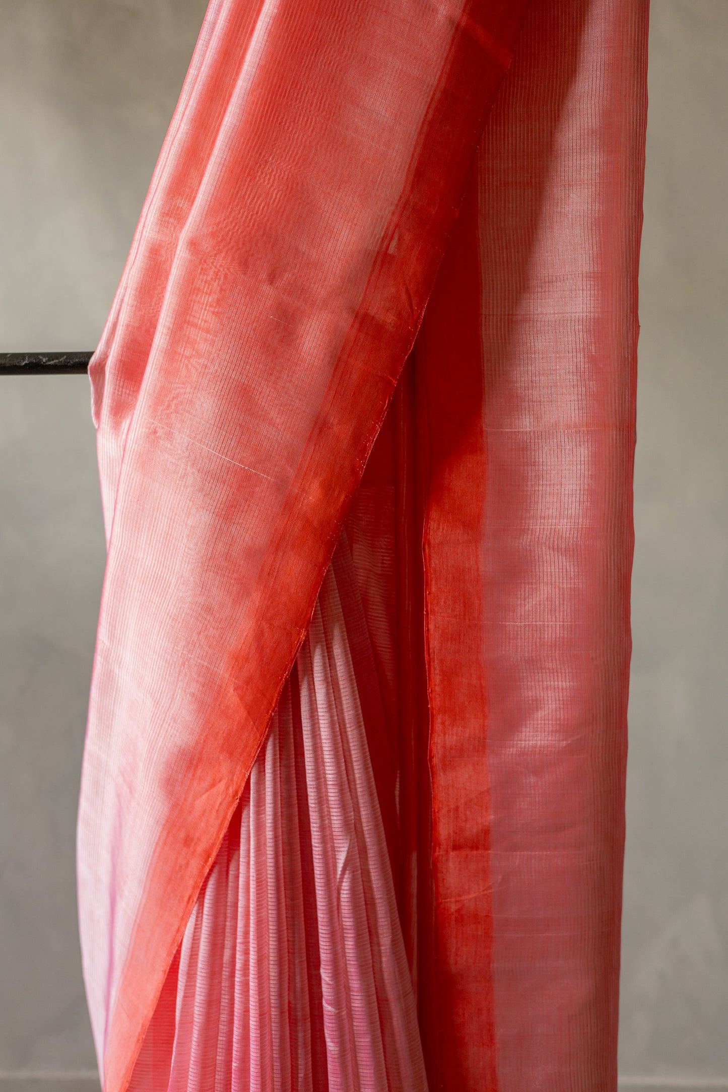 Rose Pink Plain Mangalagiri Silk Cotton Saree