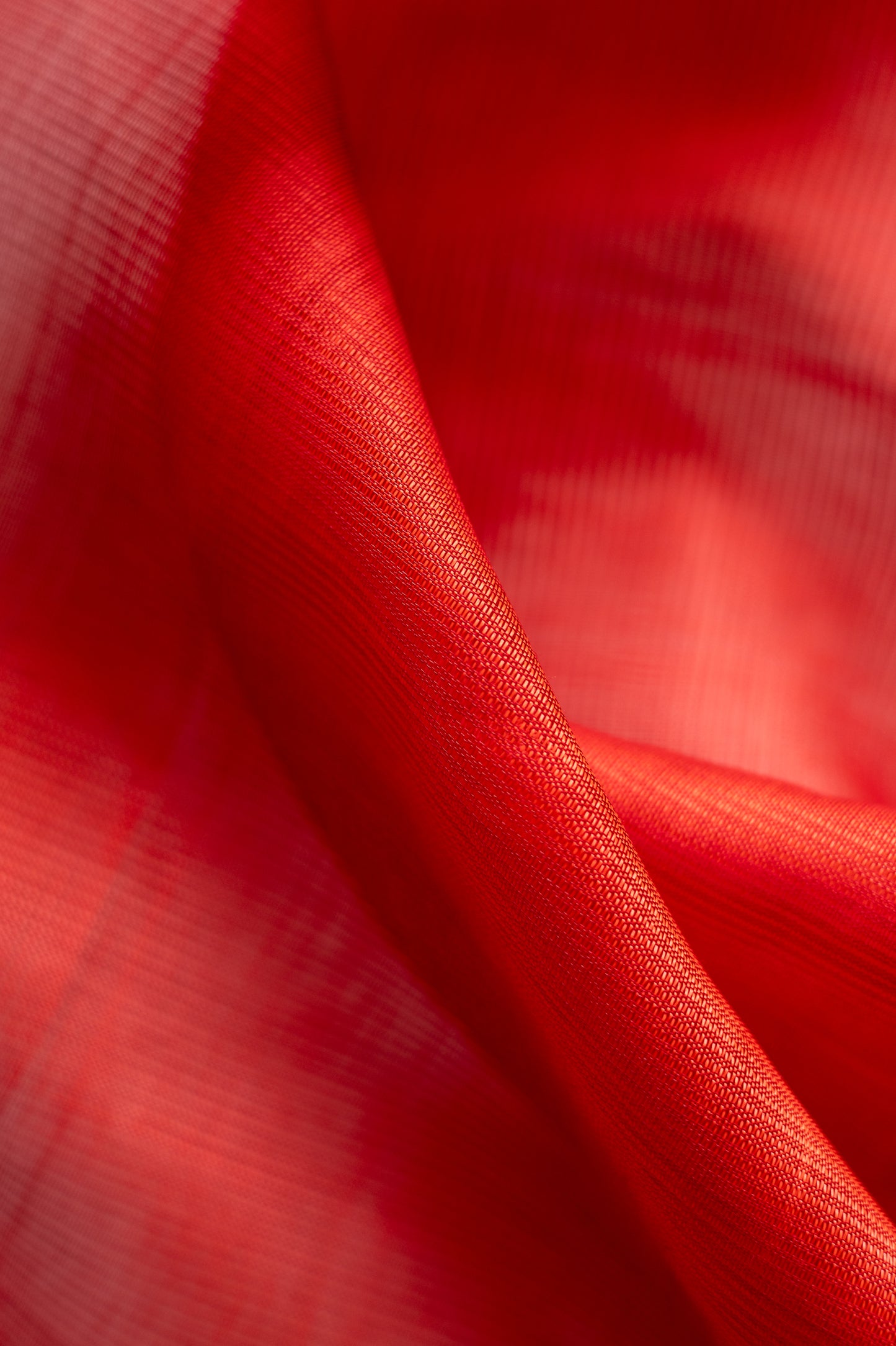 Scarlet Red Plain Mangalagiri Silk Cotton Saree