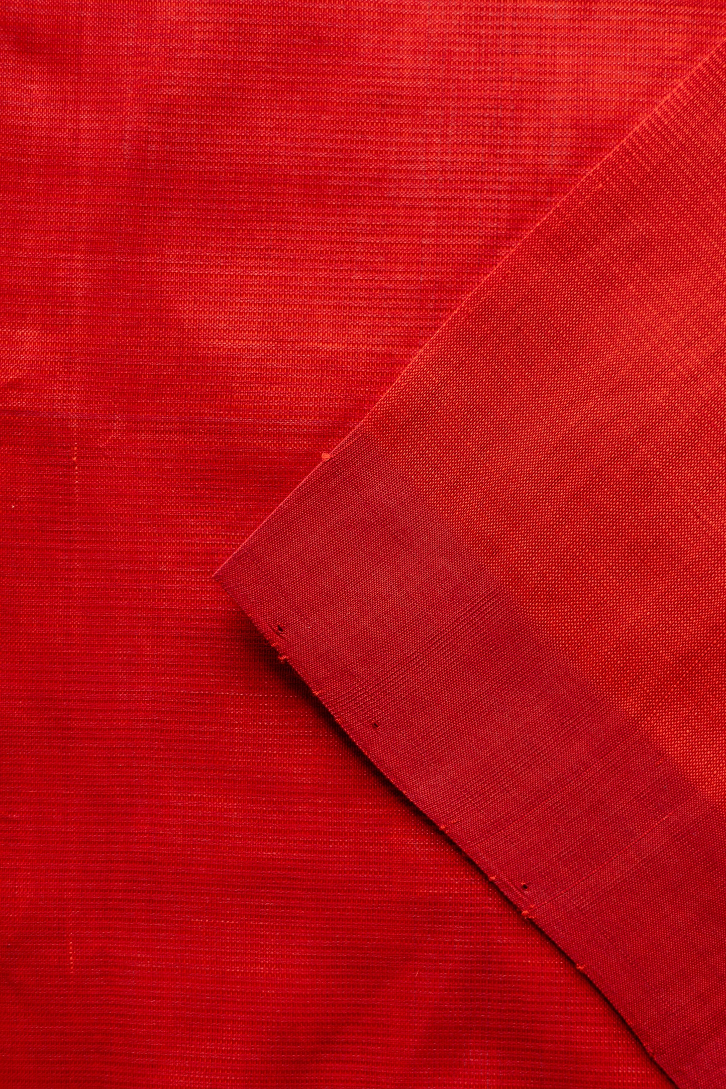 Scarlet Red Plain Mangalagiri Silk Cotton Saree