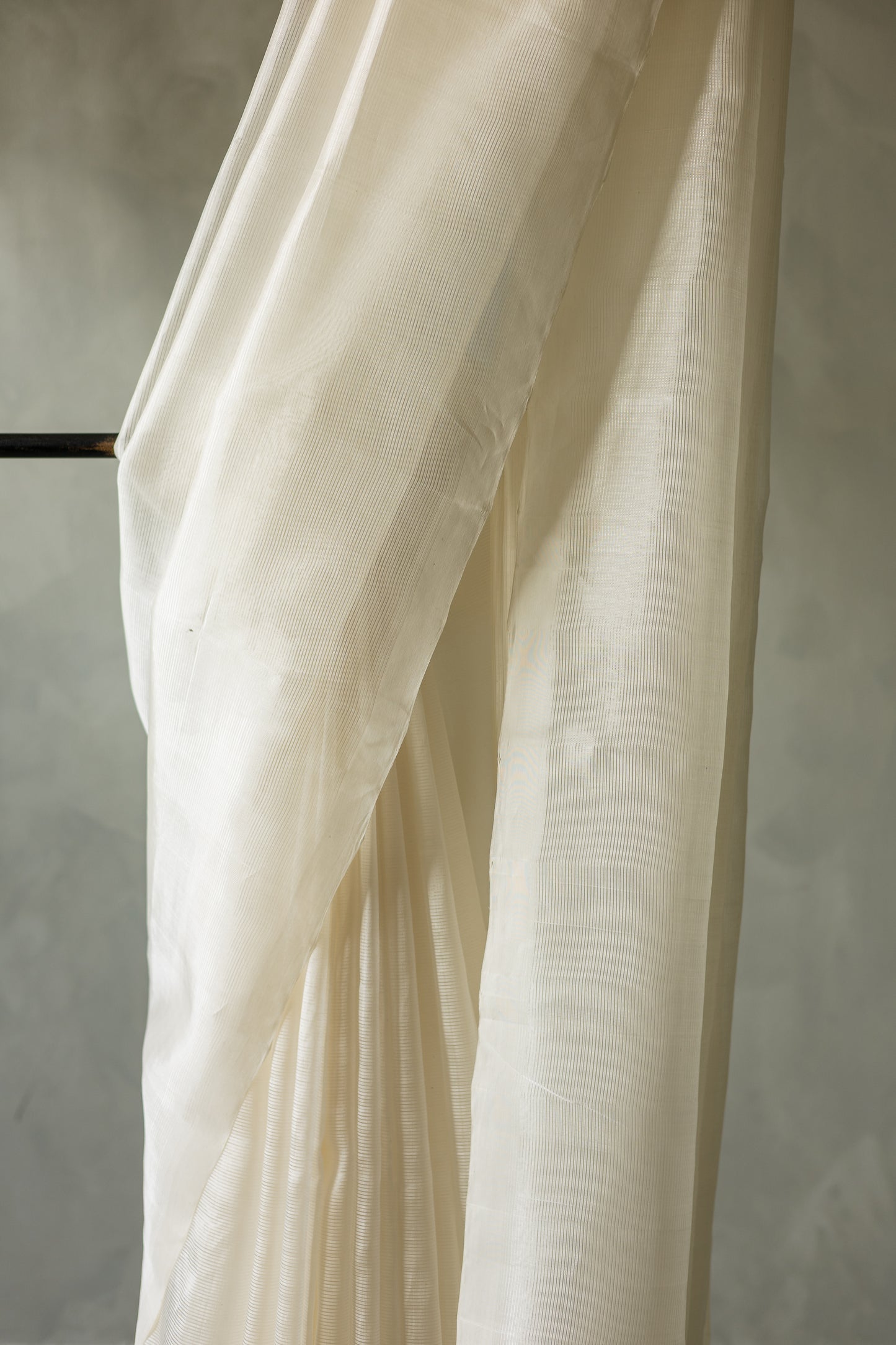 White Plain Mangalagiri Silk Cotton Saree