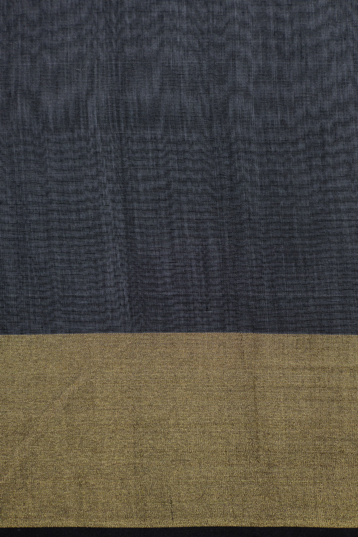 Off White Silk Cotton All Over Small Triangle Motif with Gold Border Saree