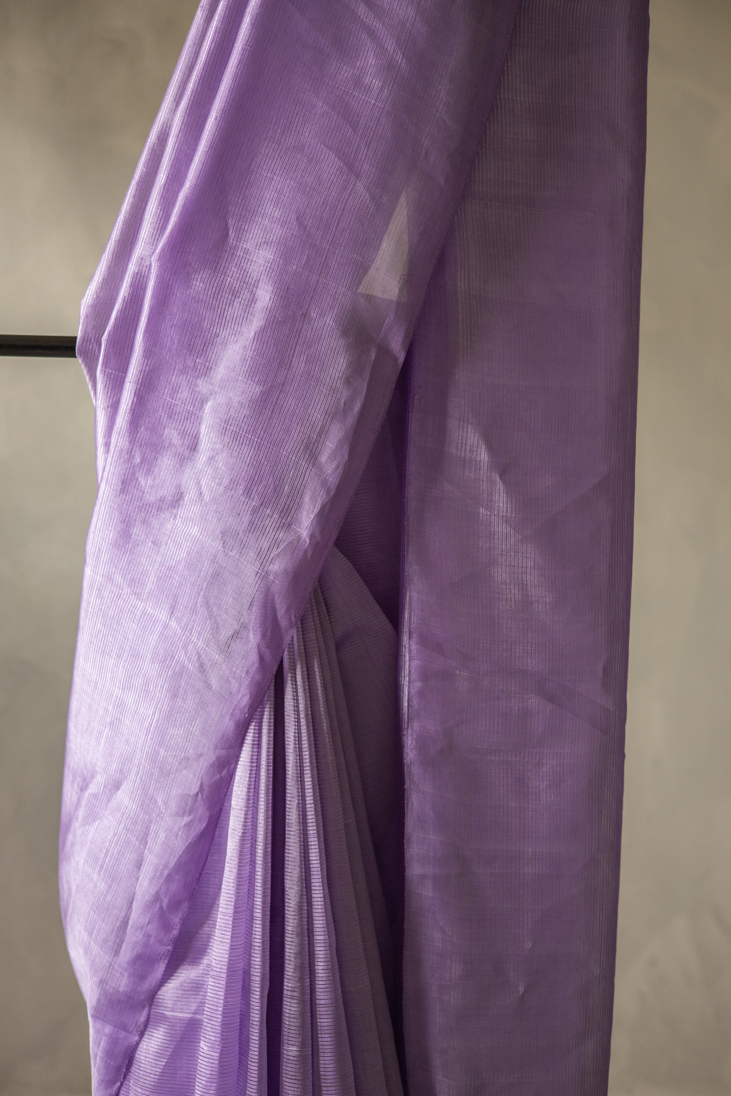 Lavender Plain Mangalagiri Silk Cotton Saree