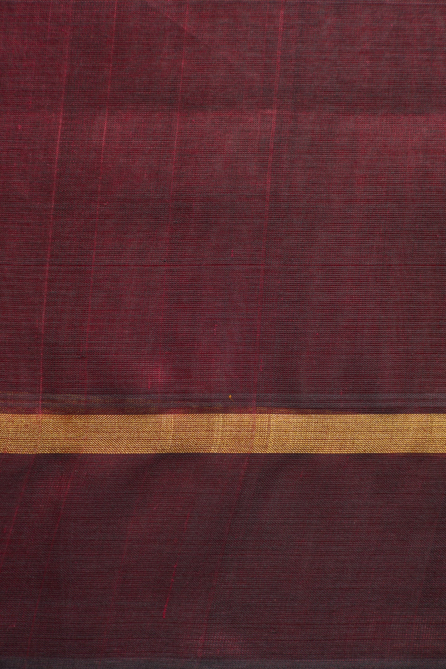 Brown All Over Stripes with Maroon Border Silk Cotton Saree