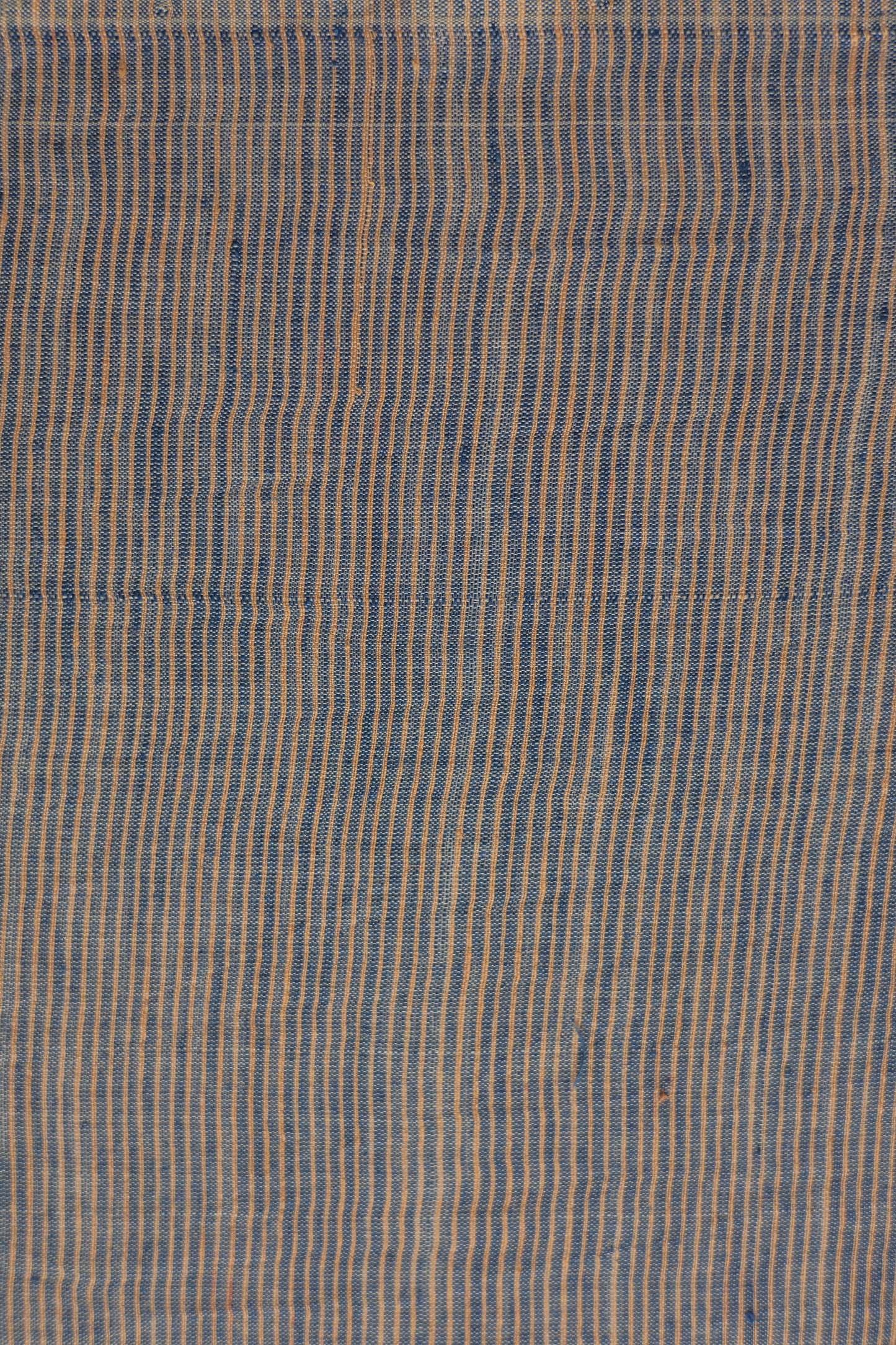 Peach and Blue Silk Cotton with Temple Border and Pallu Saree