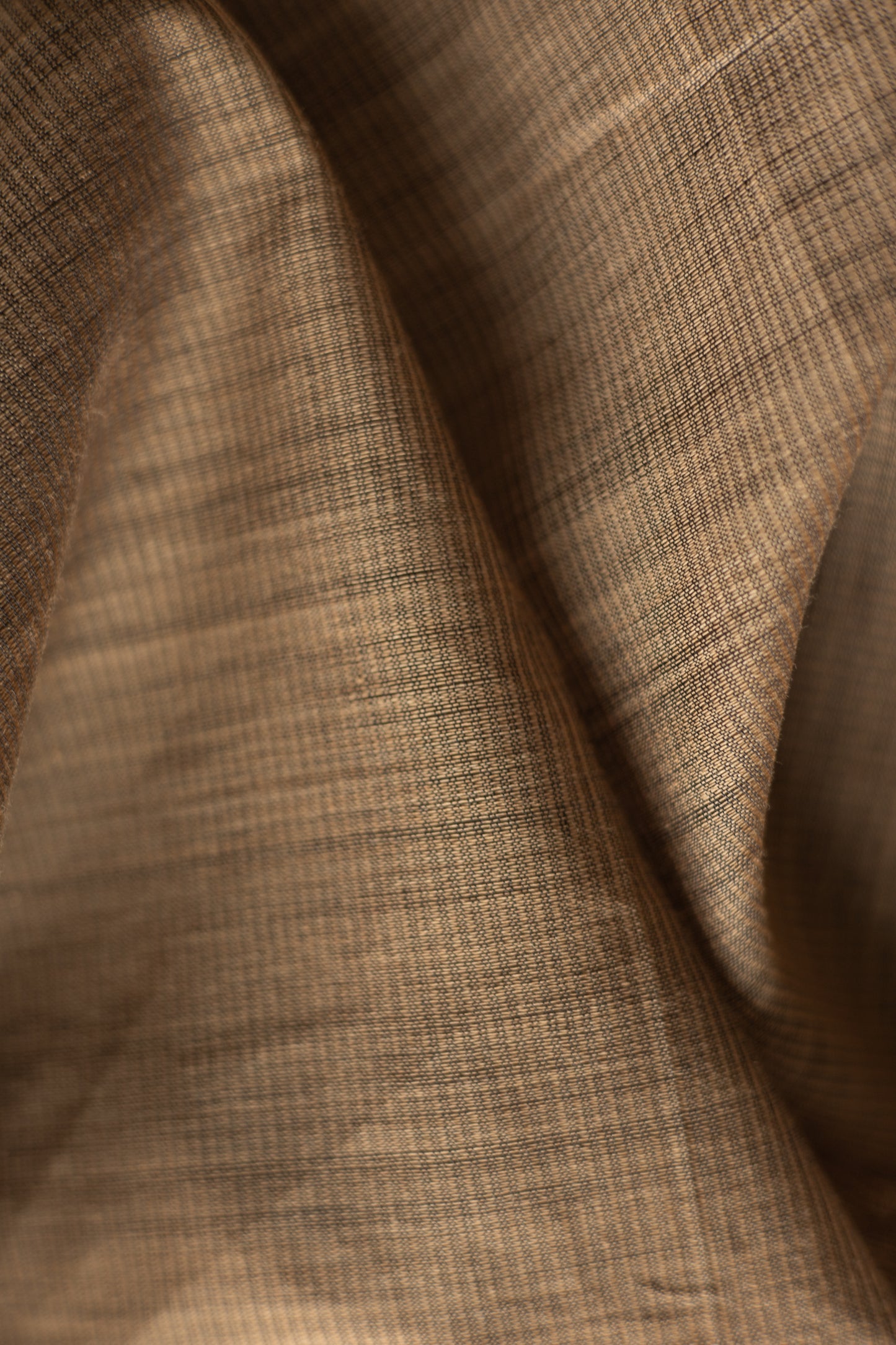 Brown Kota Cotton with Grey Striped Pallu Saree