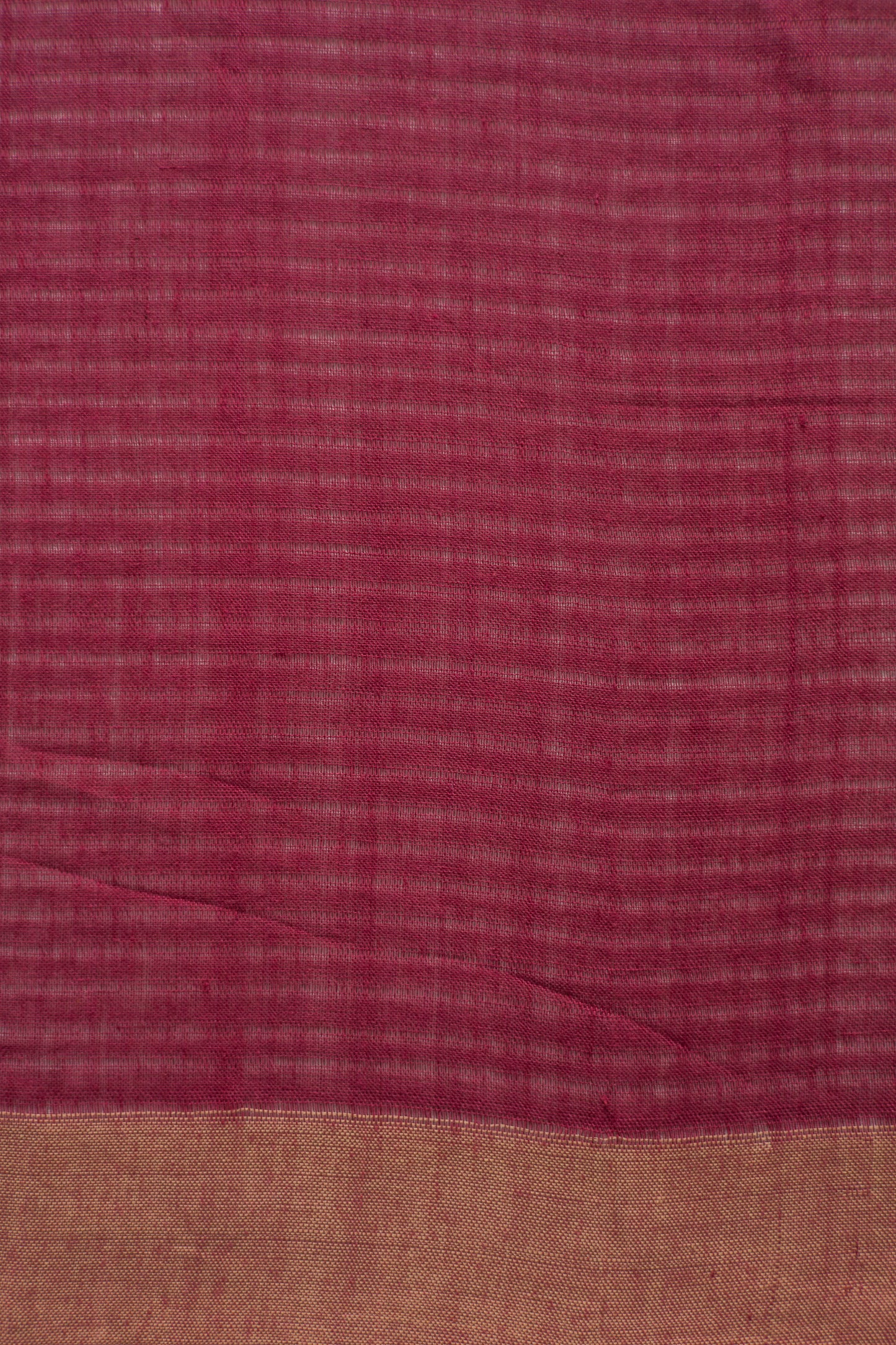 Light Brown Mangalagiri Cotton with Maroon Stripped Pallu  Saree
