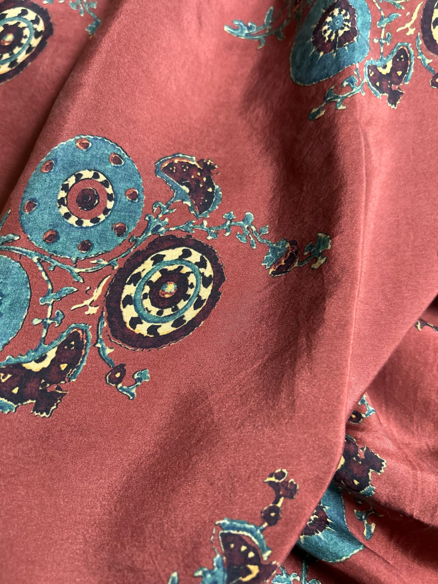 Pure Silk Habutai – Art Deco Medallion Motif
