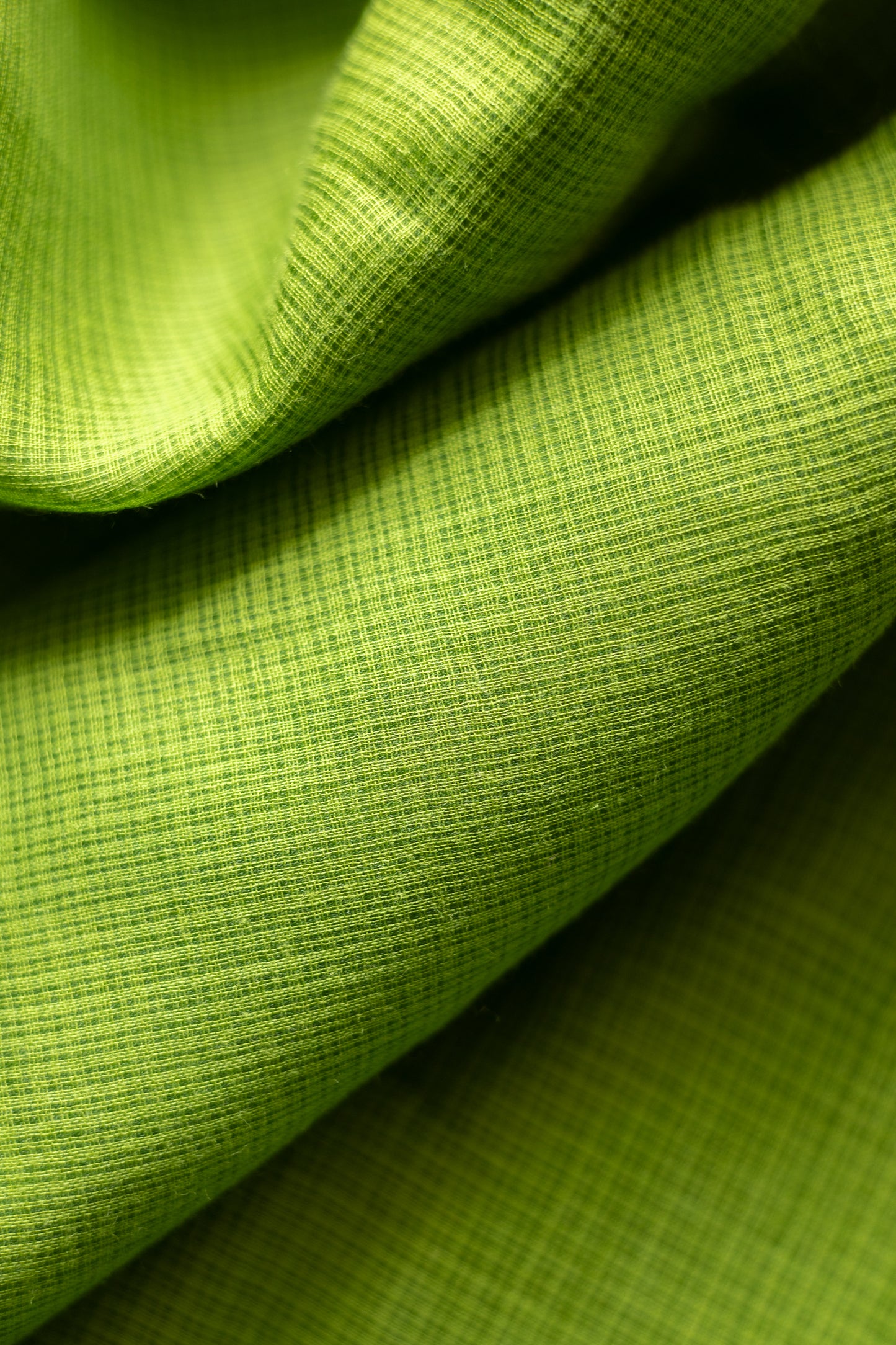 Green Kota Cotton with Kuchi Checks Saree