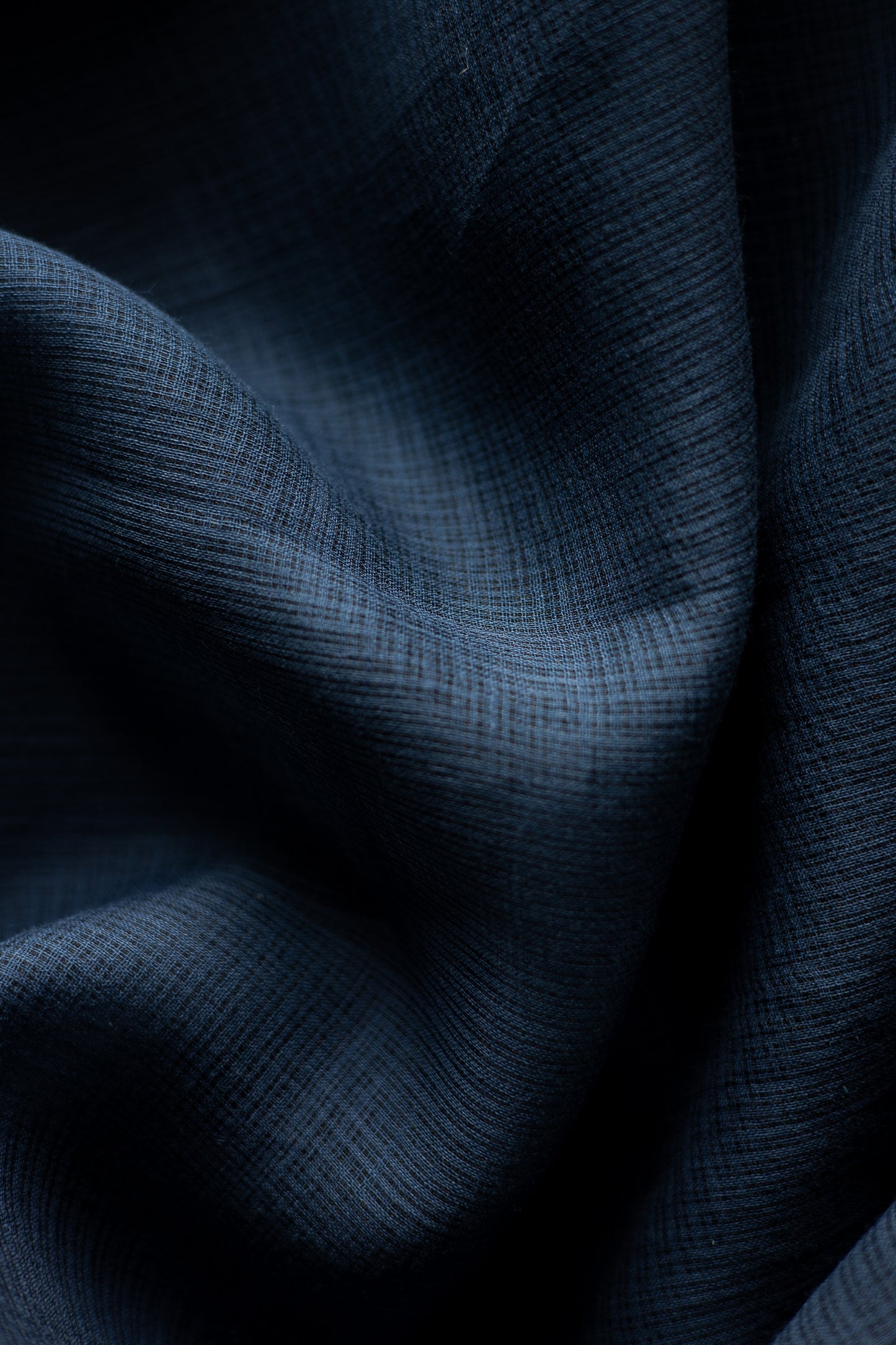 Dark Navy Blue Kota Cotton with Kuchi Checks Saree