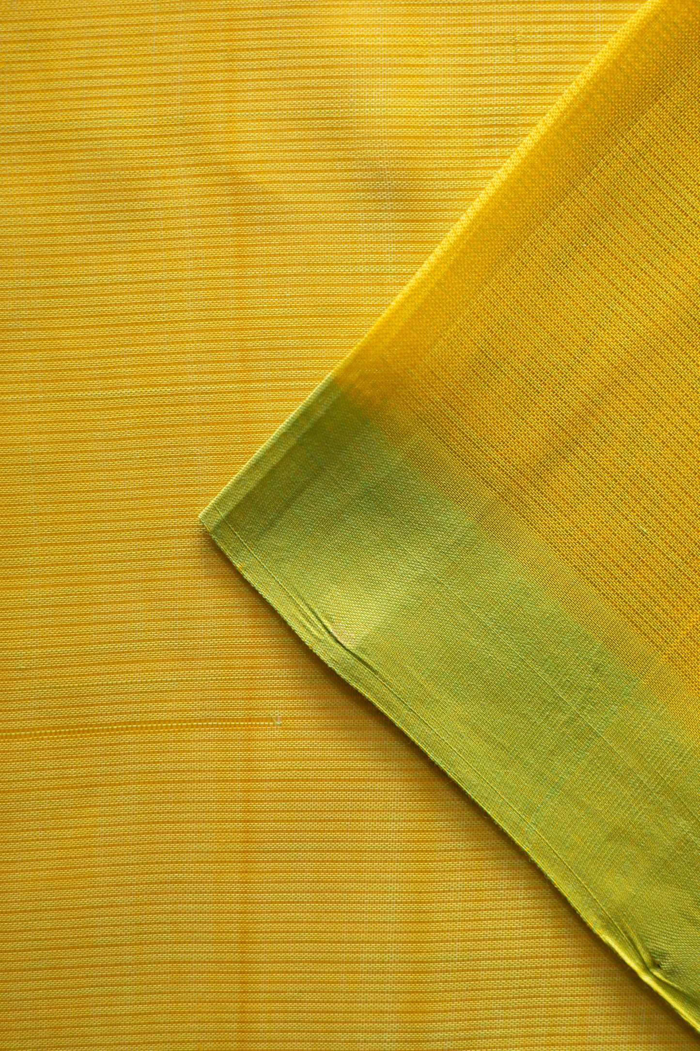 Yellow with Green Border Mangalagiri Silk Cotton Saree
