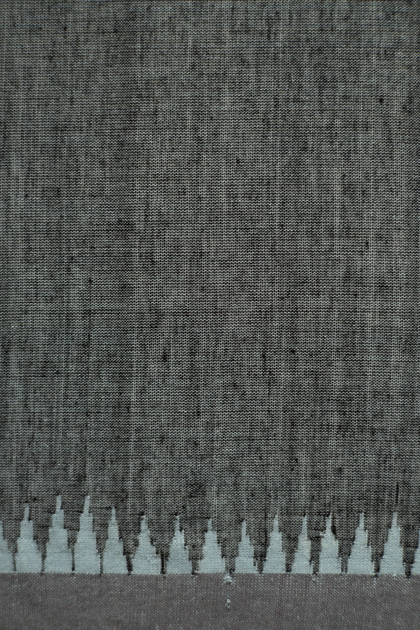 Powder Blue Mangalagiri Cotton with Dark Grey Border and Stripped Pallu Saree