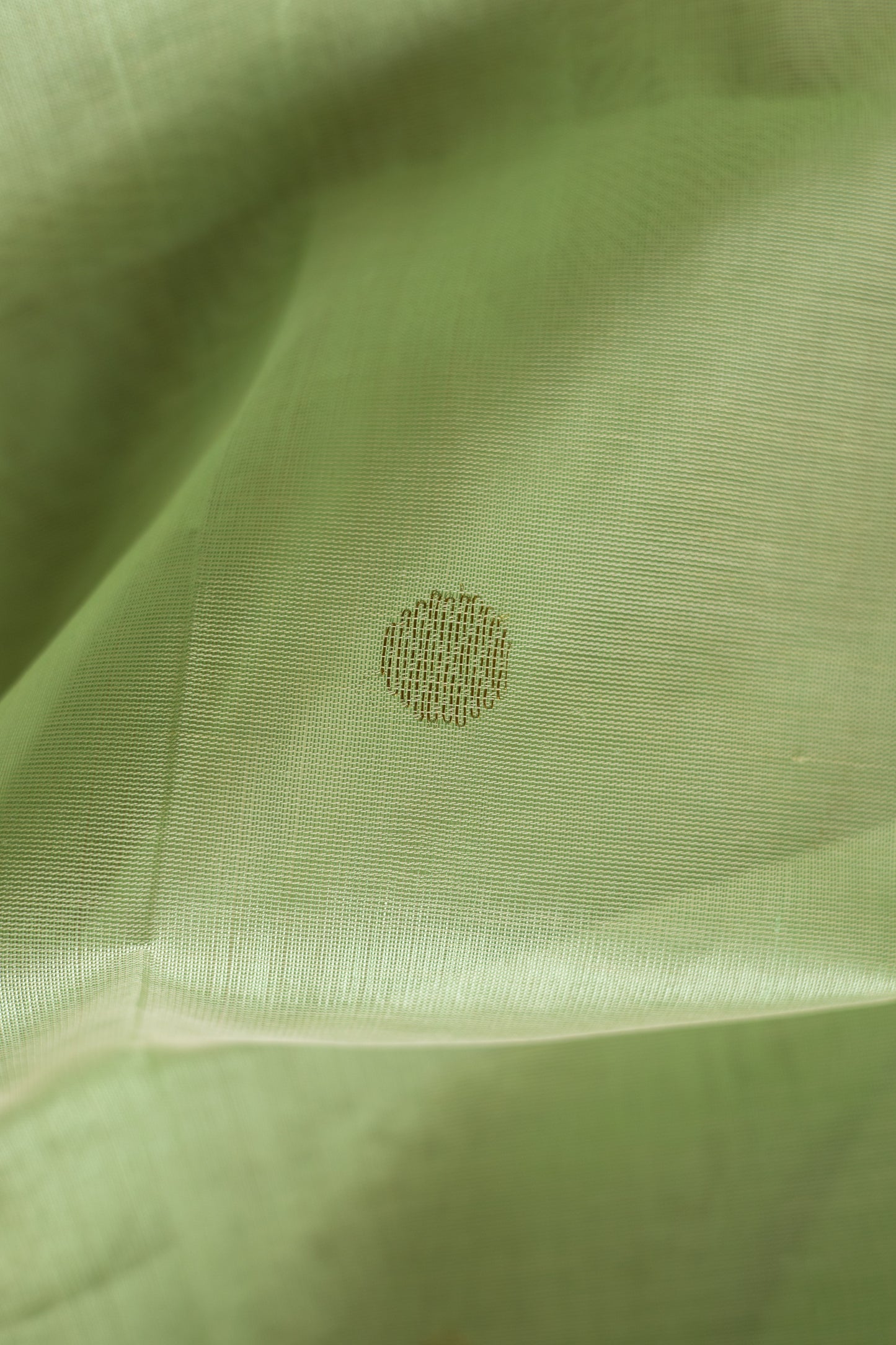 Pista Green Silk Cotton with Gold Motif and Traditional Border Saree