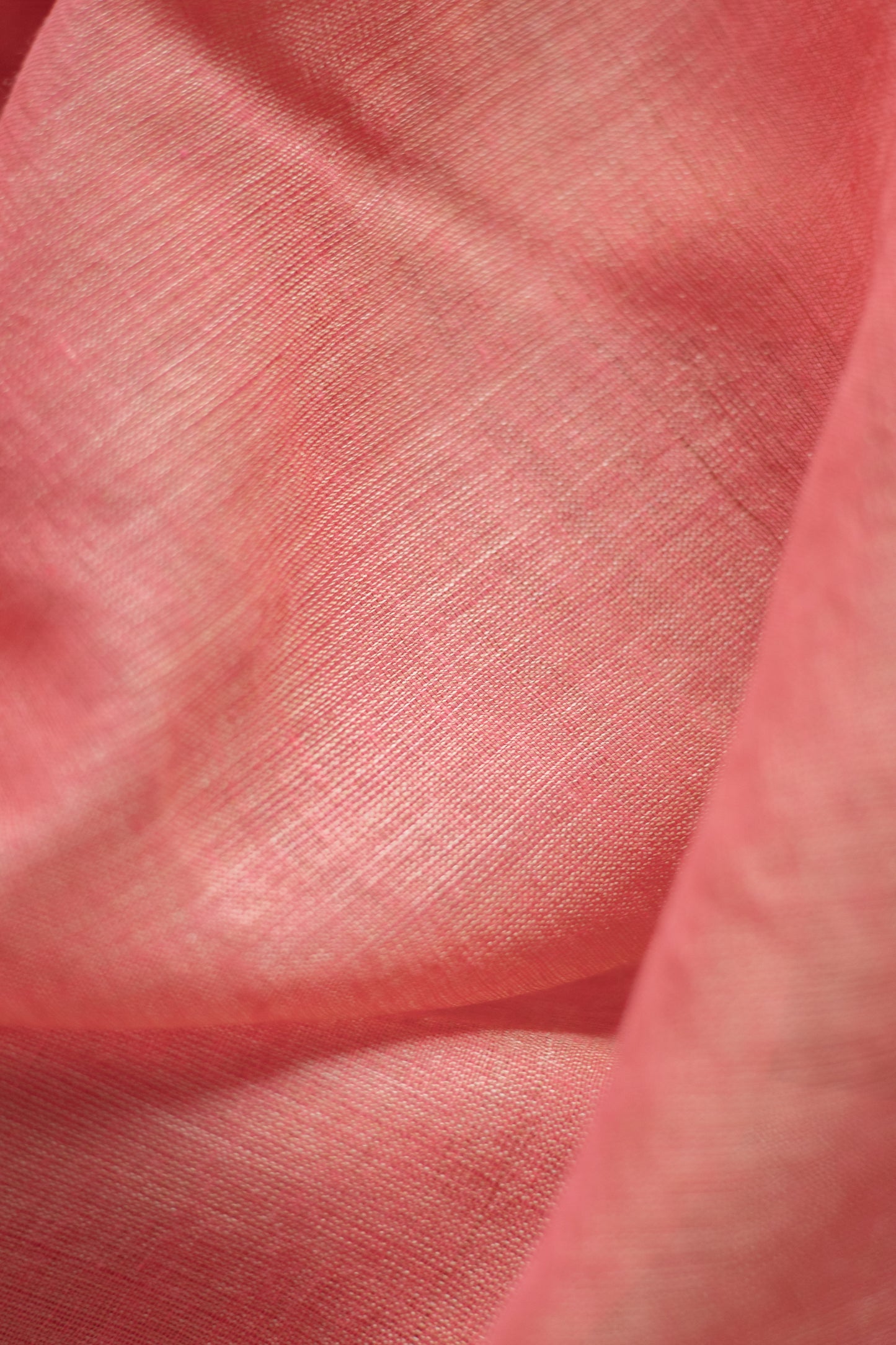 Salmon Pink Cotton with Beige Stripe Pallu Saree