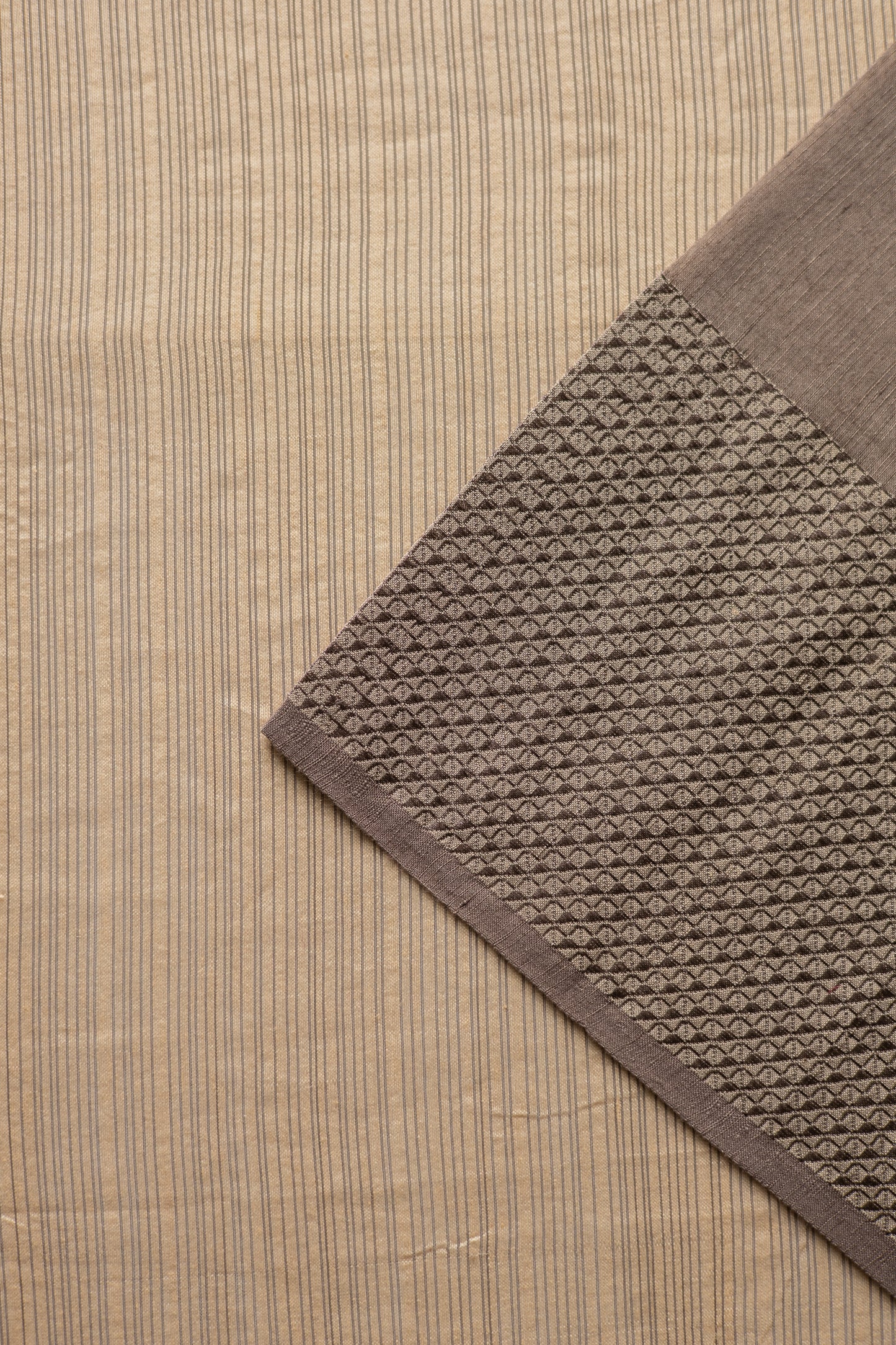 Dark Brown Silk Cotton with Rassa Border Saree