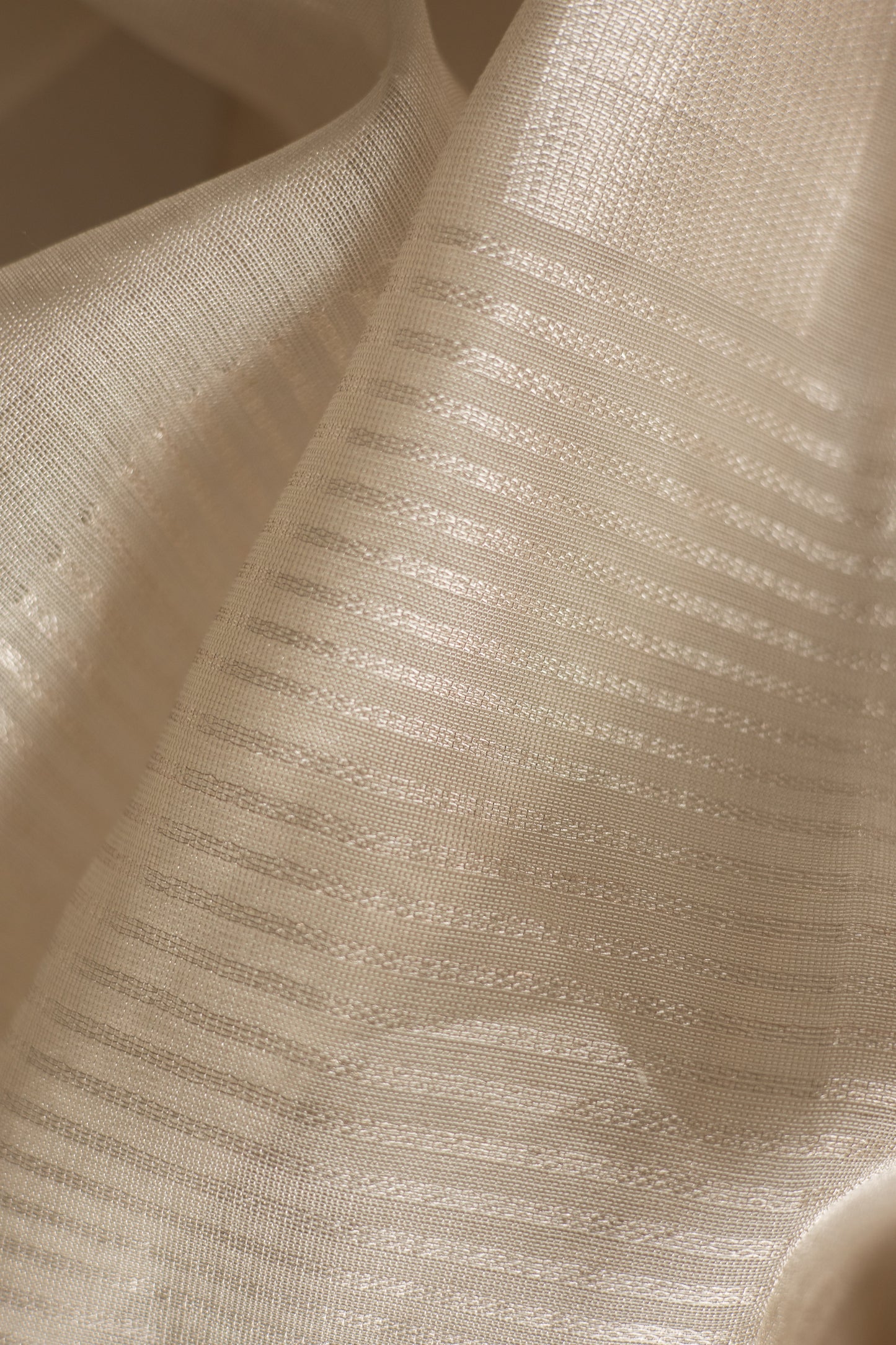 Silver Silk Cotton All Over Zari Striped and Zari Boxes Body Saree