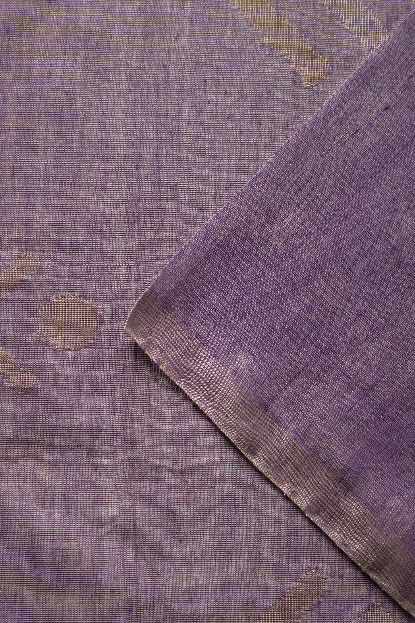 Purple Silk Cotton All Over Polka Bengal Jala Pallu Saree
