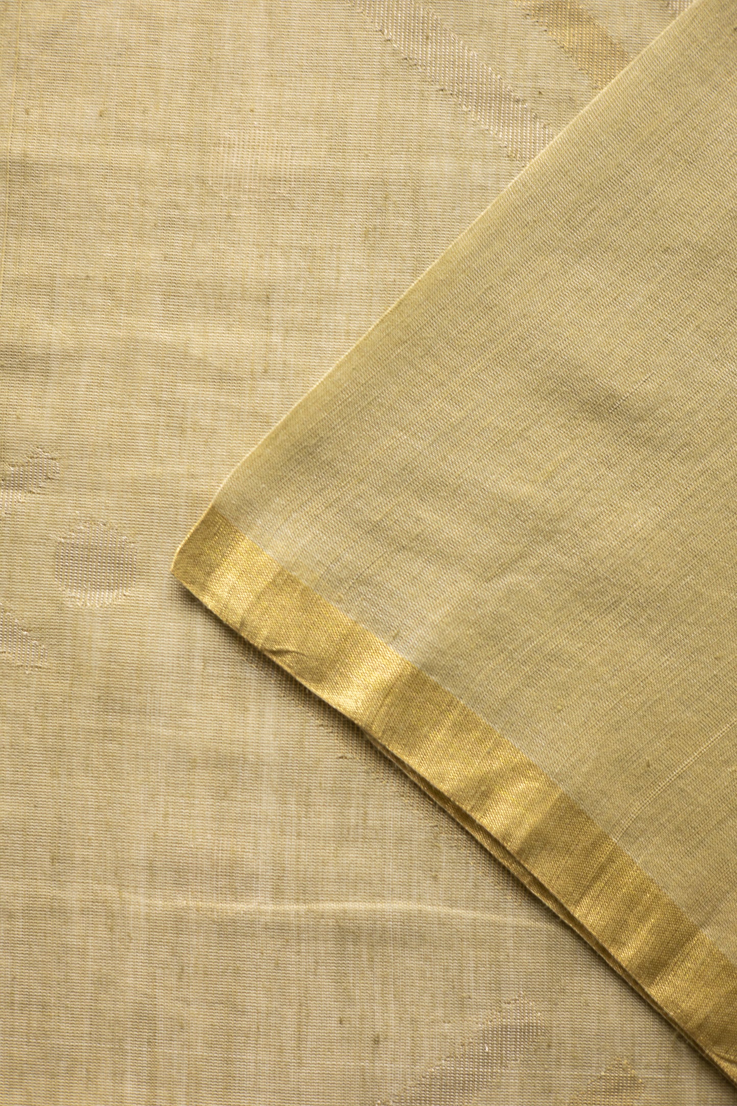 Beige Silk Cotton All Over Polka Bengal Jala Pallu Saree