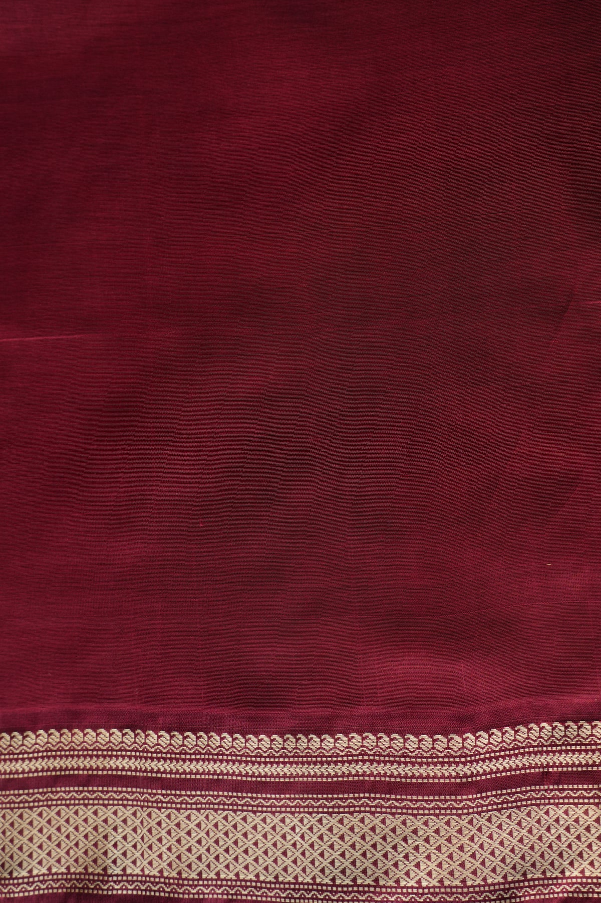 Jet Black Kanchi Cotton with Maroon Border Saree