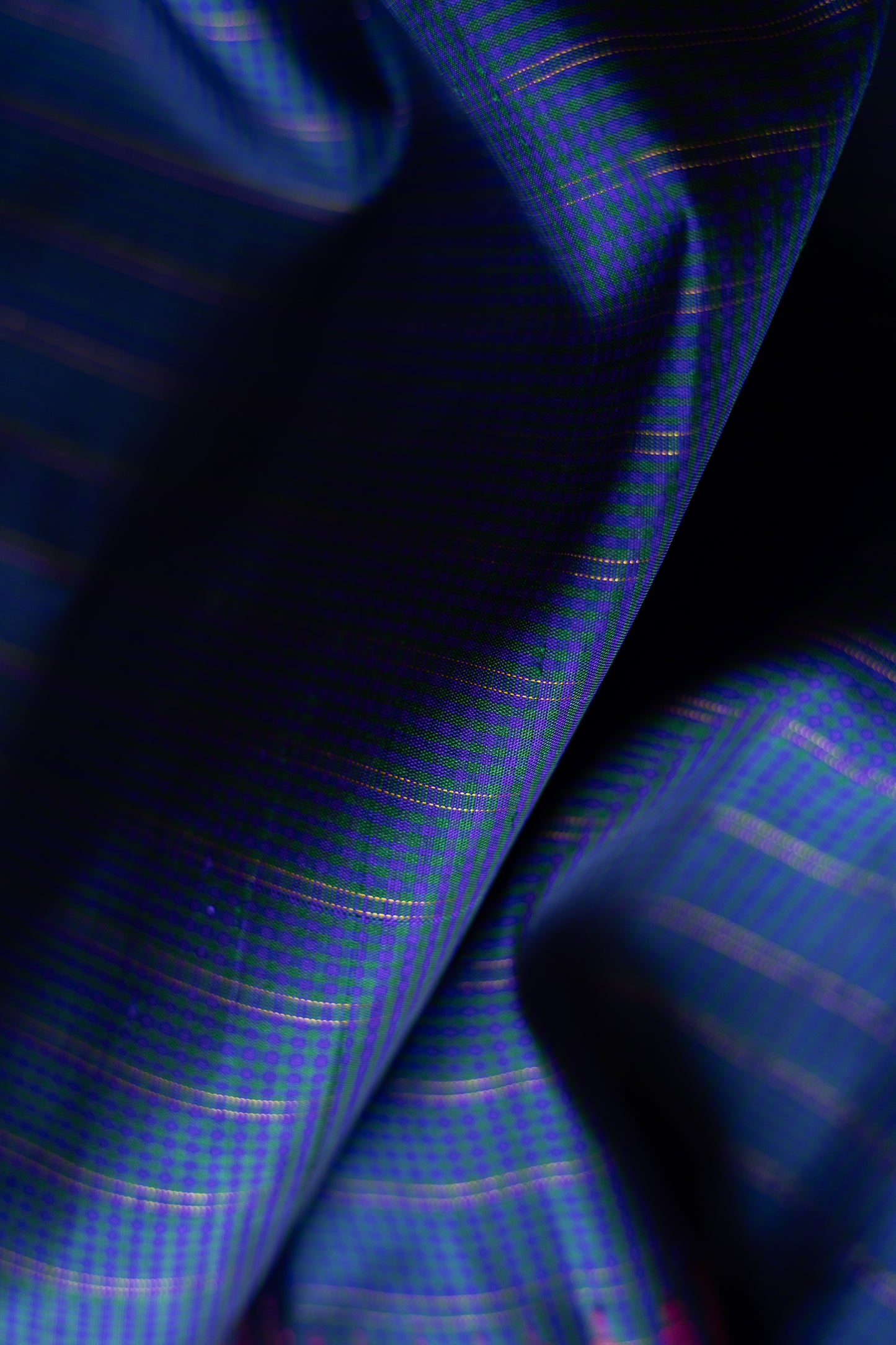 Blue All Over Small Checks with Pink Border Kanjivaram Silk Saree