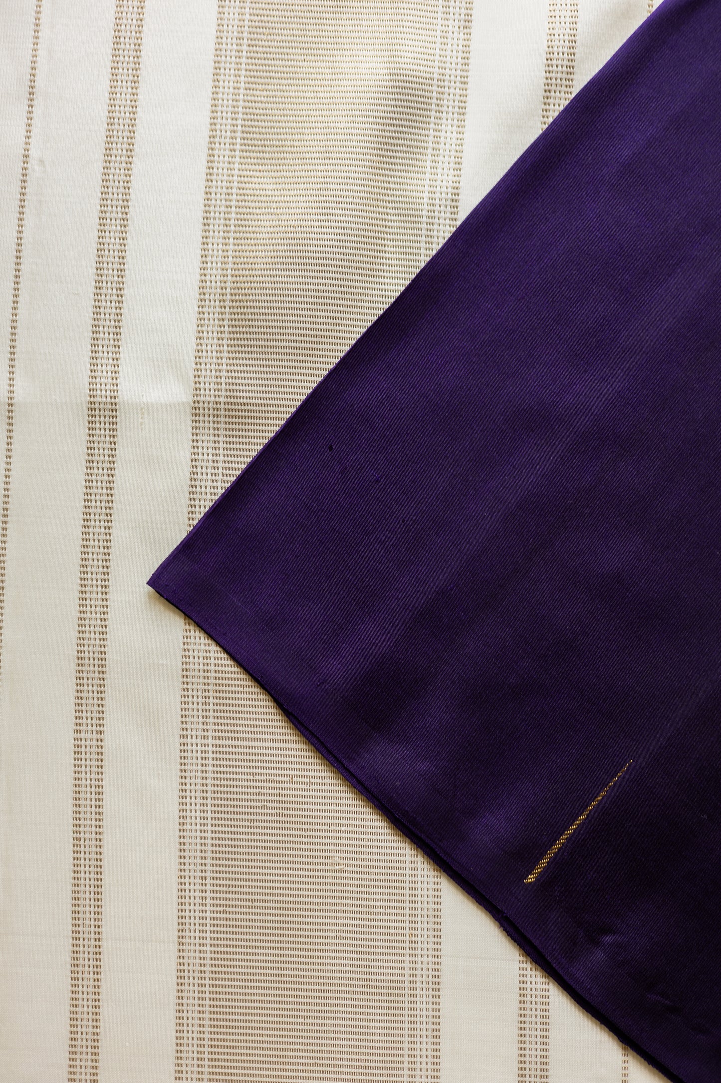 Purple with Malli Moggu Motif and Off-White Pallu Kanjivaram Silk Saree
