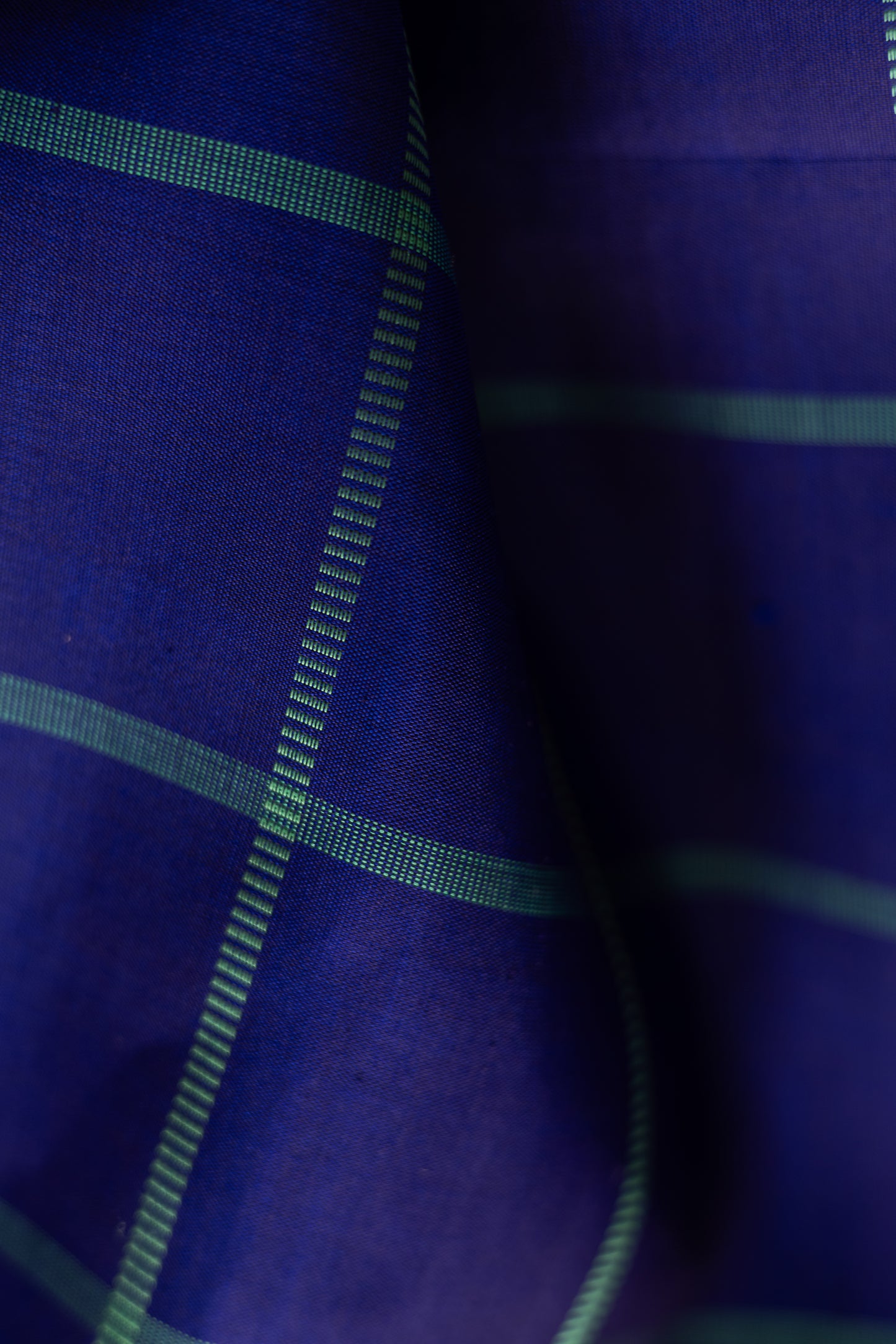 Blue All Over Checks with Green Border Kanjivaram Silk Saree