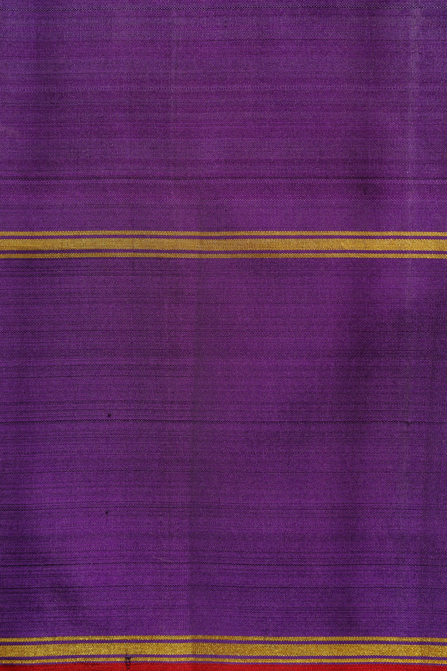 Orange with Pink Checks Kanjivaram Silk Accented by a Purple Pallu Saree