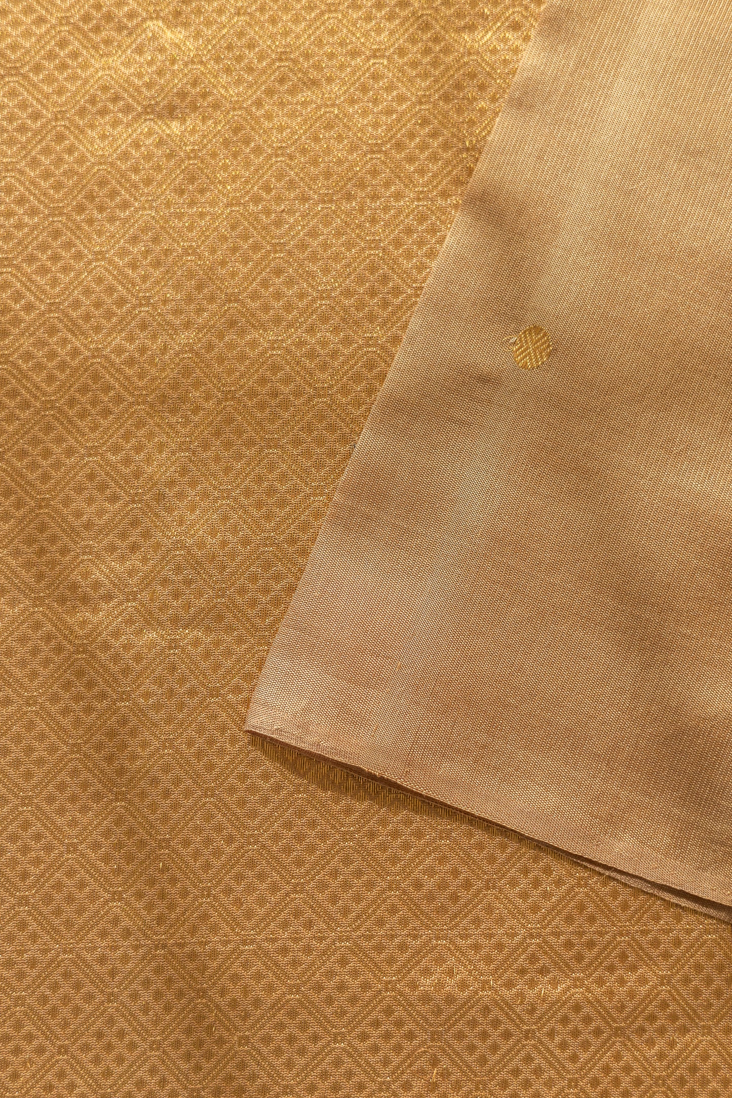 Light Brown Komarapalayam Silk with Rudraksham Motif Saree