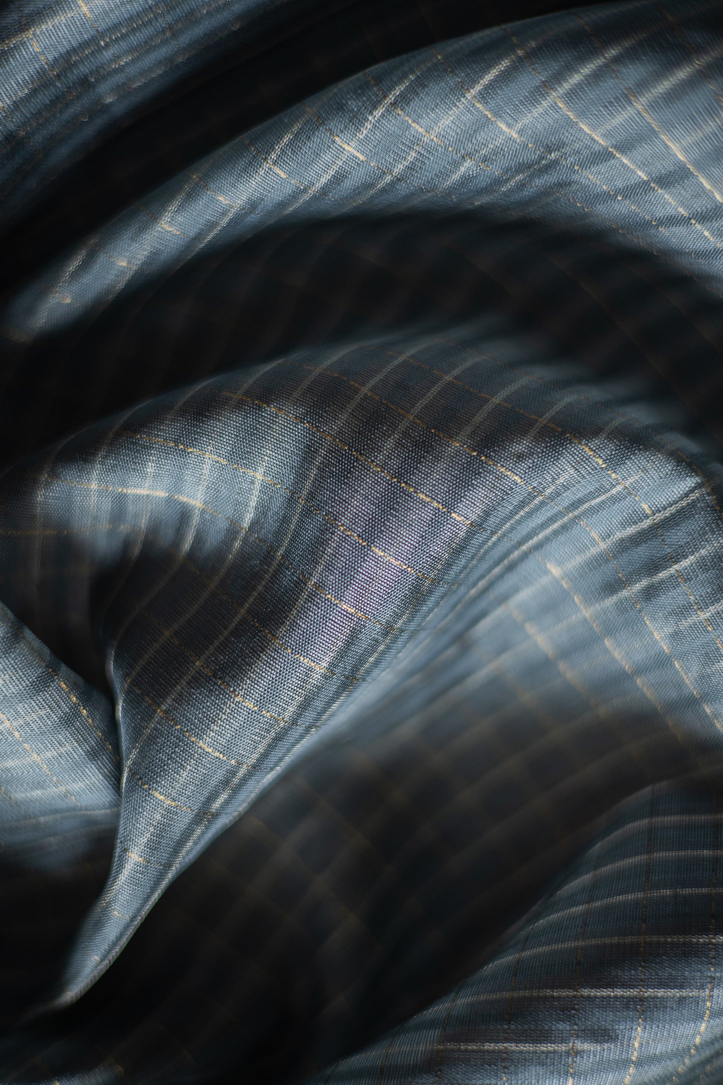 Light Blue All Over Small Checks Komarapalayam Silk Saree