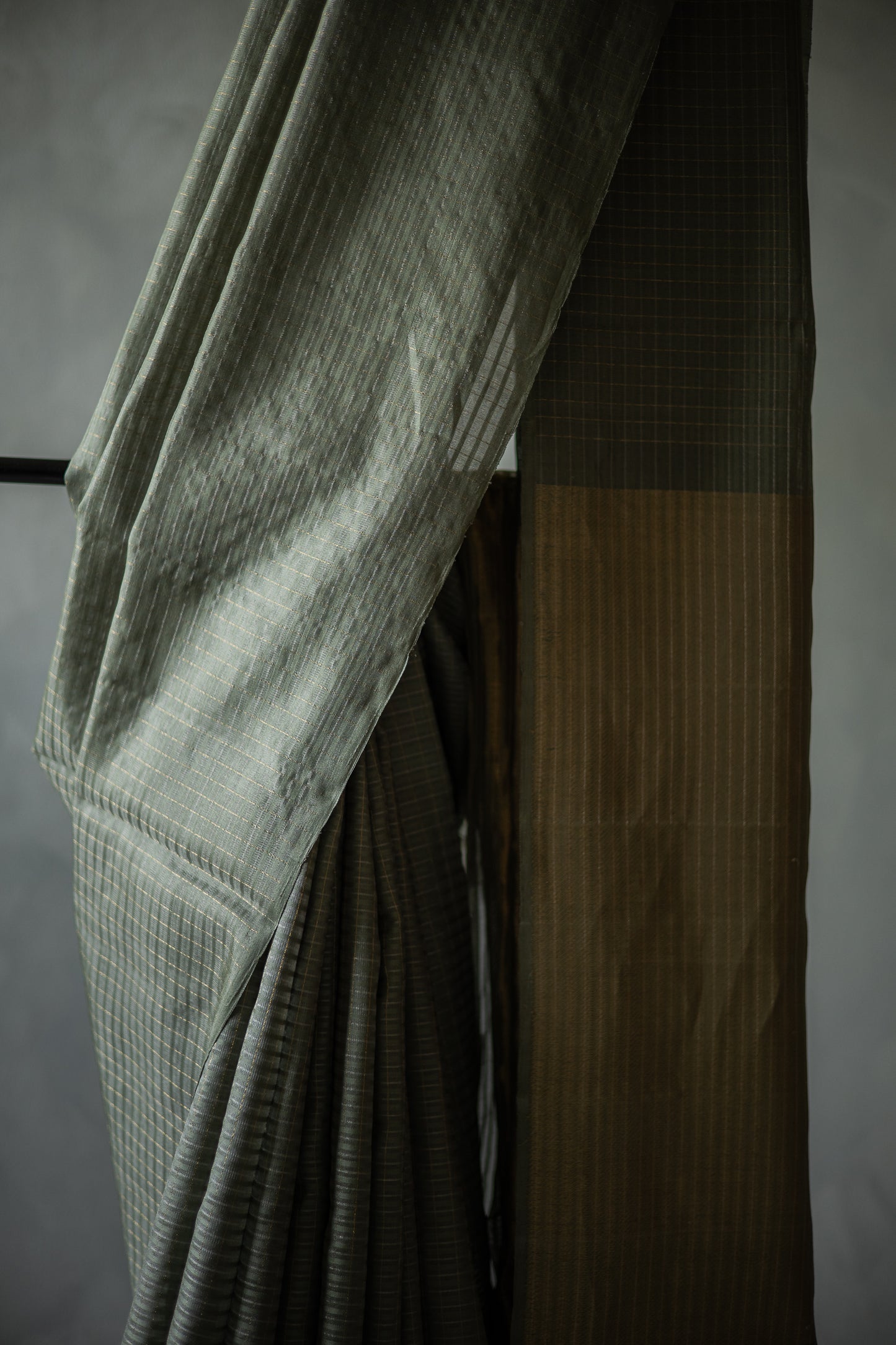 Light Green All Over Small Checks Komarapalayam Silk Saree