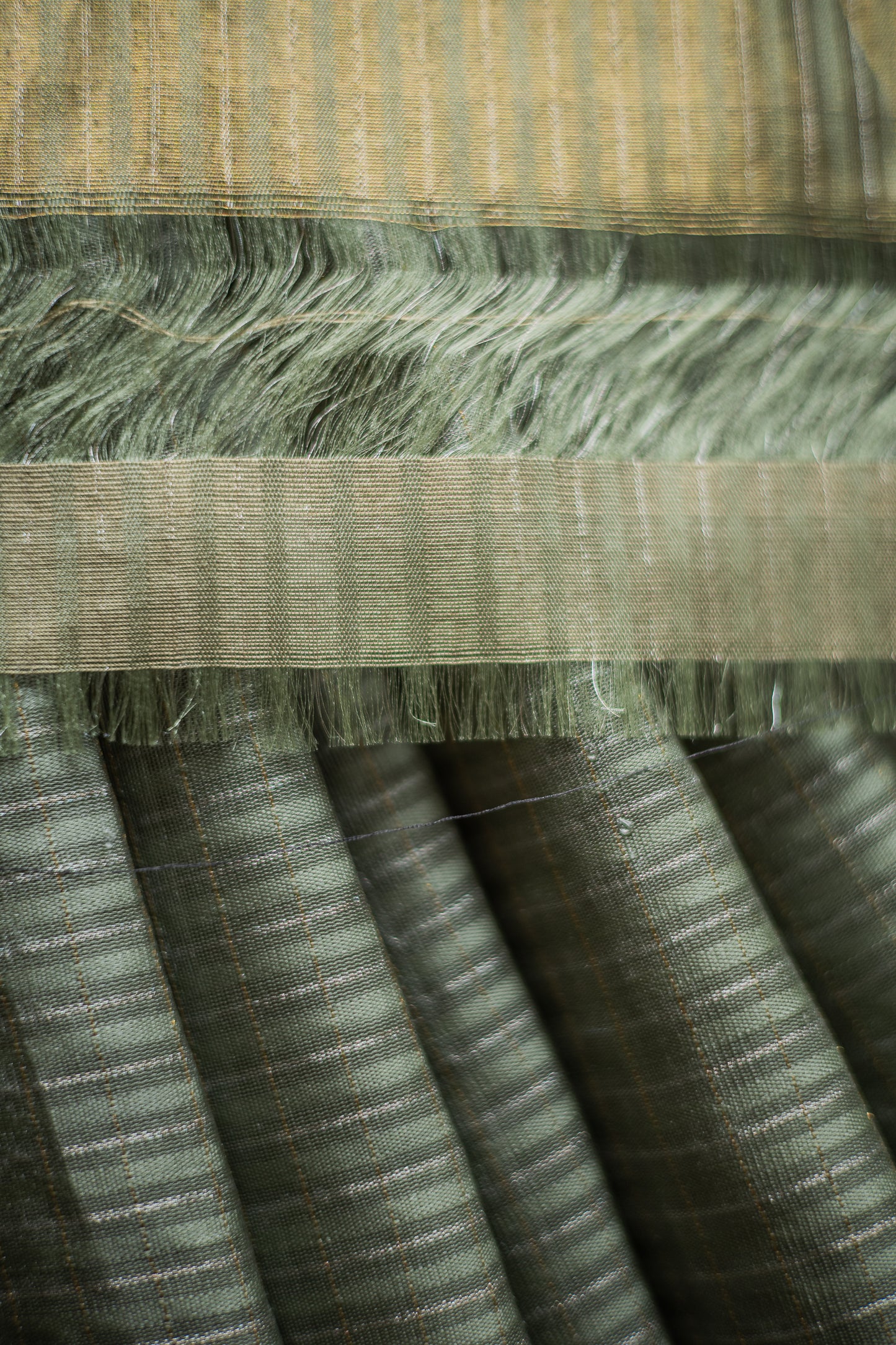 Light Green All Over Small Checks Komarapalayam Silk Saree