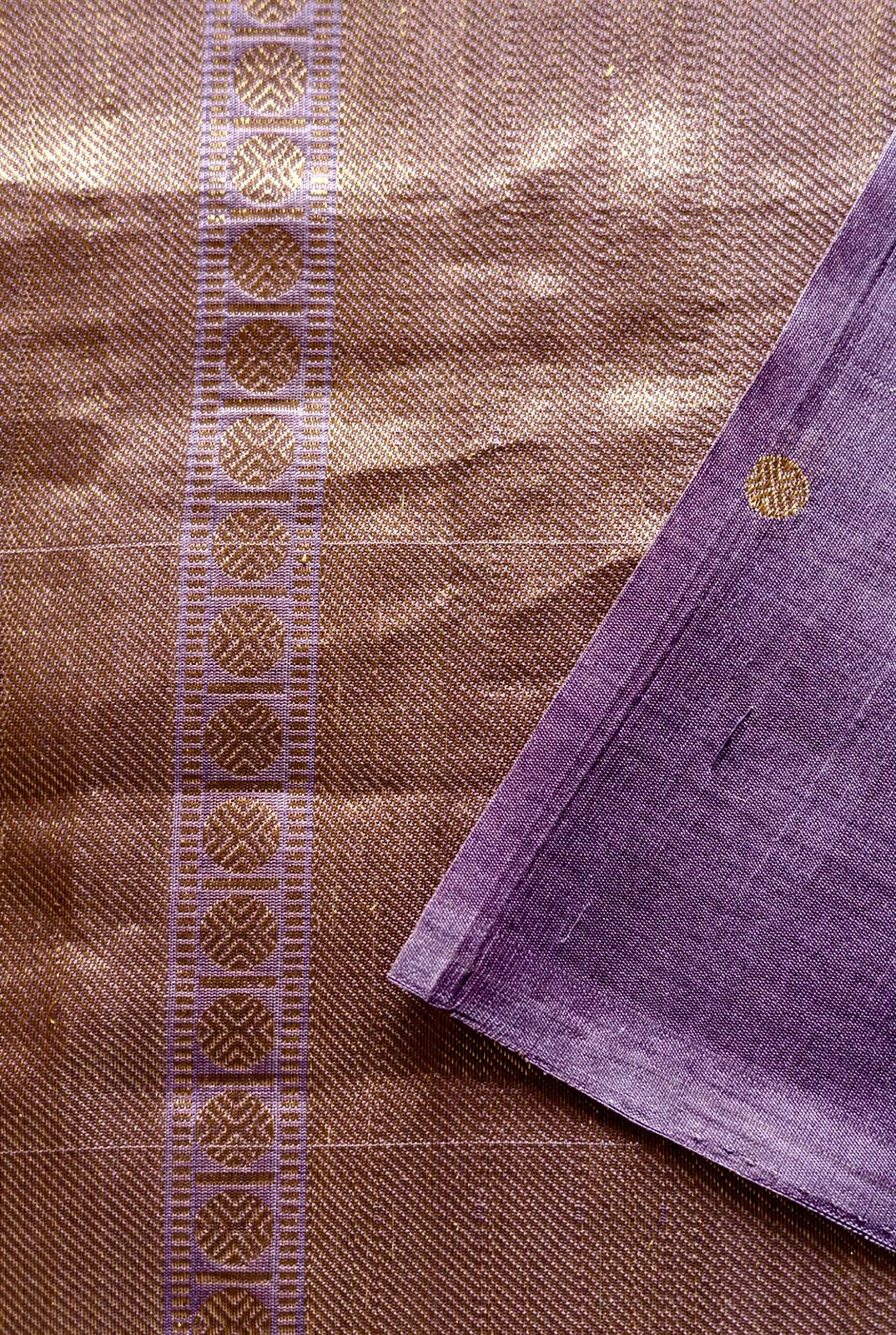 Light Purple Komarapalayam Silk with Rudraksham Motif Saree
