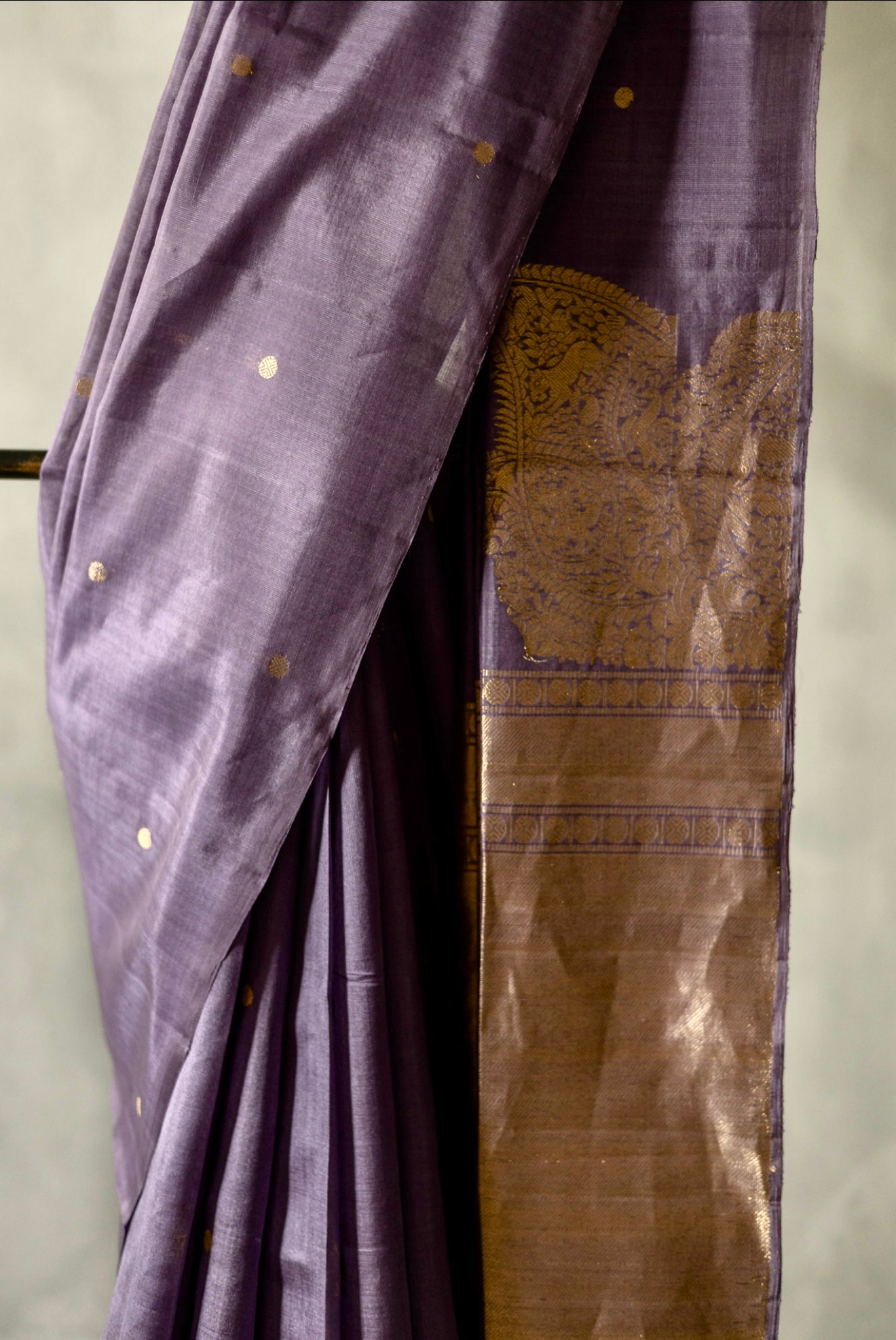 Light Purple Komarapalayam Silk with Rudraksham Motif Saree