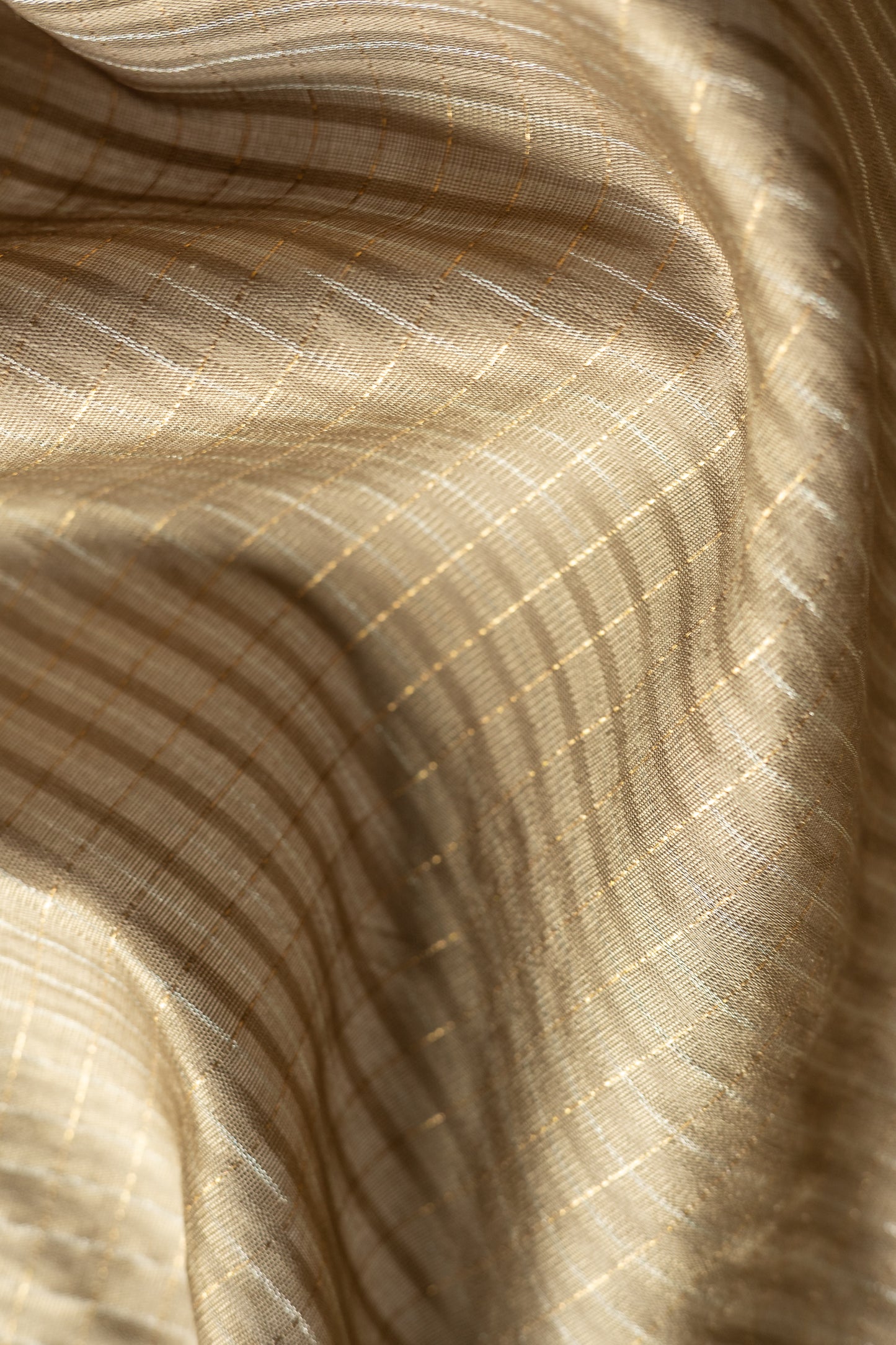Light Brown All Over Small Checks Komarapalayam Silk Saree