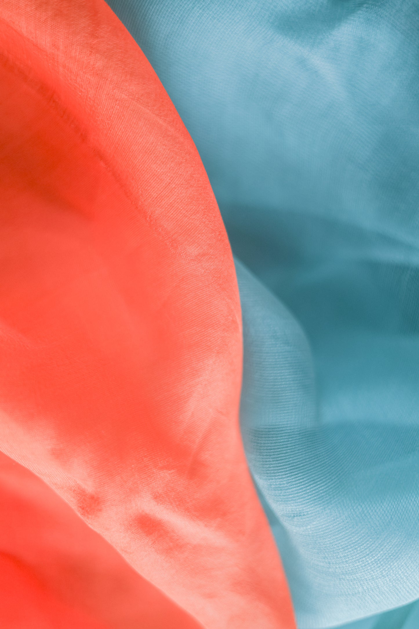 Blue Leno Silk Organza with Orange Pallu Saree