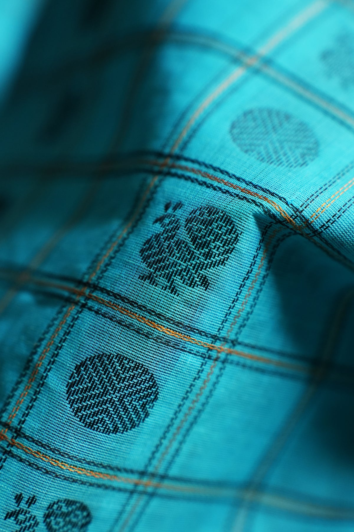 Turquoise Blue Kanchi Cotton Ayiram Butta with Rose Pink Border Saree