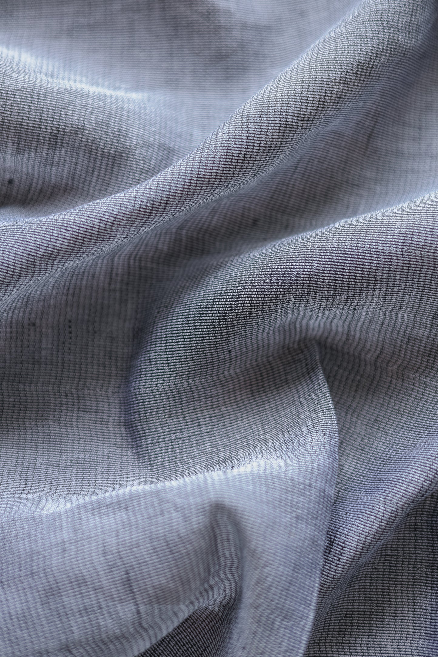 Grey Cotton Linen Leno Woven with Plain Border Saree